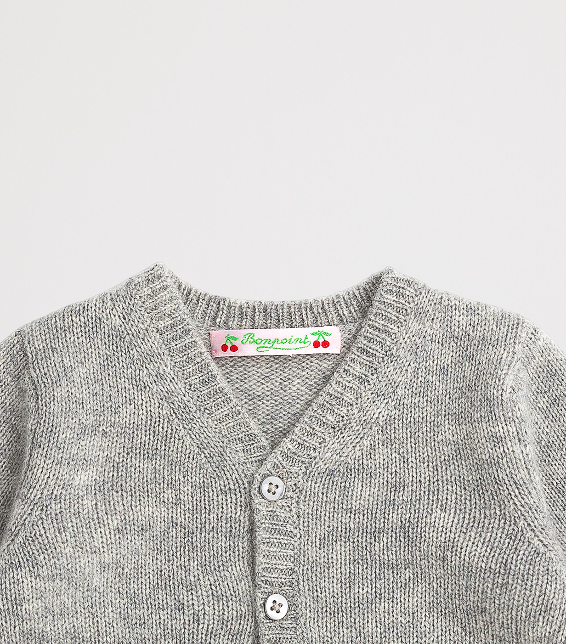 Bonpoint Cashmere Cardigan (24-36 Months) Gris Chine C. Image 3