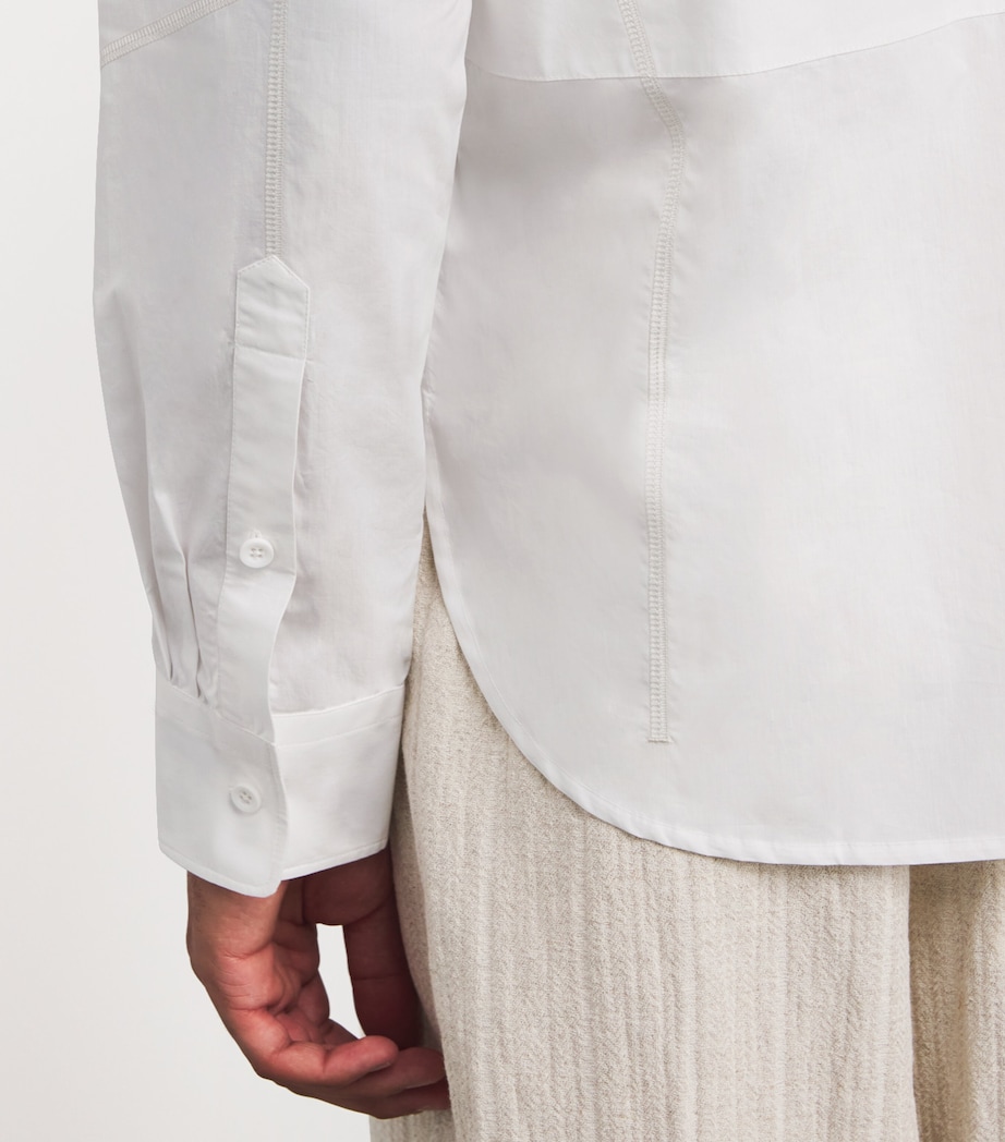 Cotton Flatlock Shirt WHITE Image 6