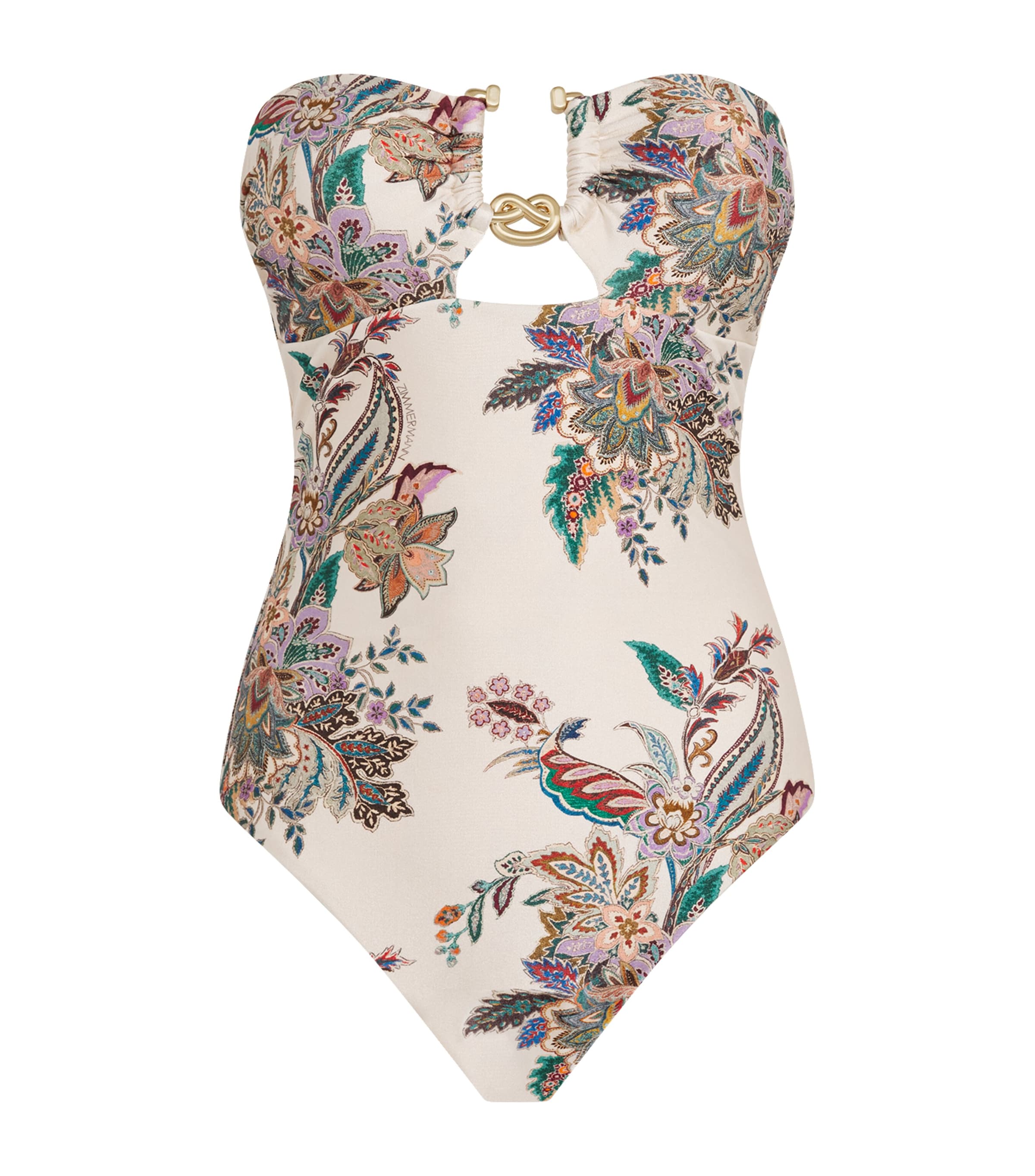 Shop Zimmermann Paisley Rhiannon Swimsuit In White