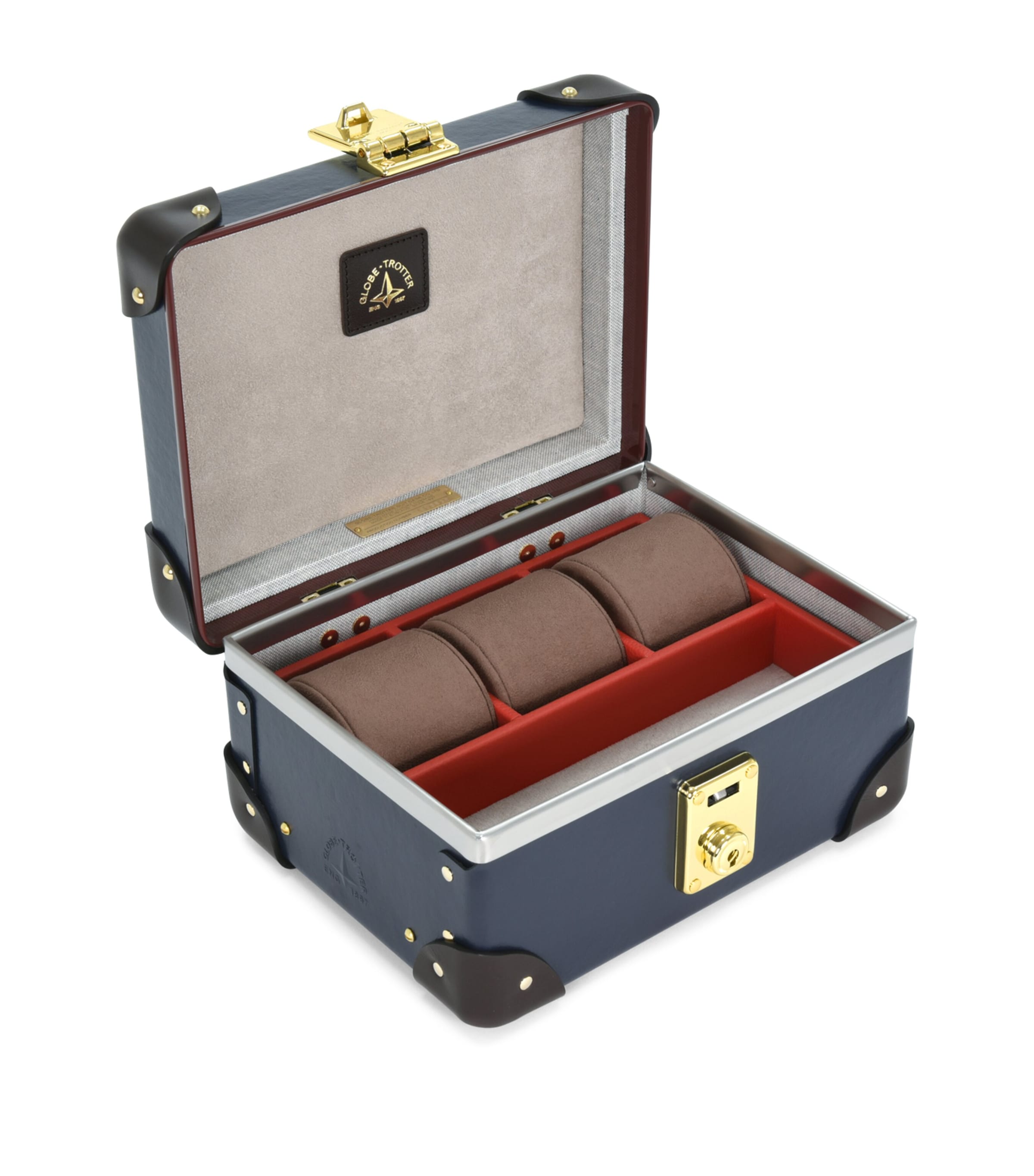 Globe-trotter Centenary Watch Case In Navy