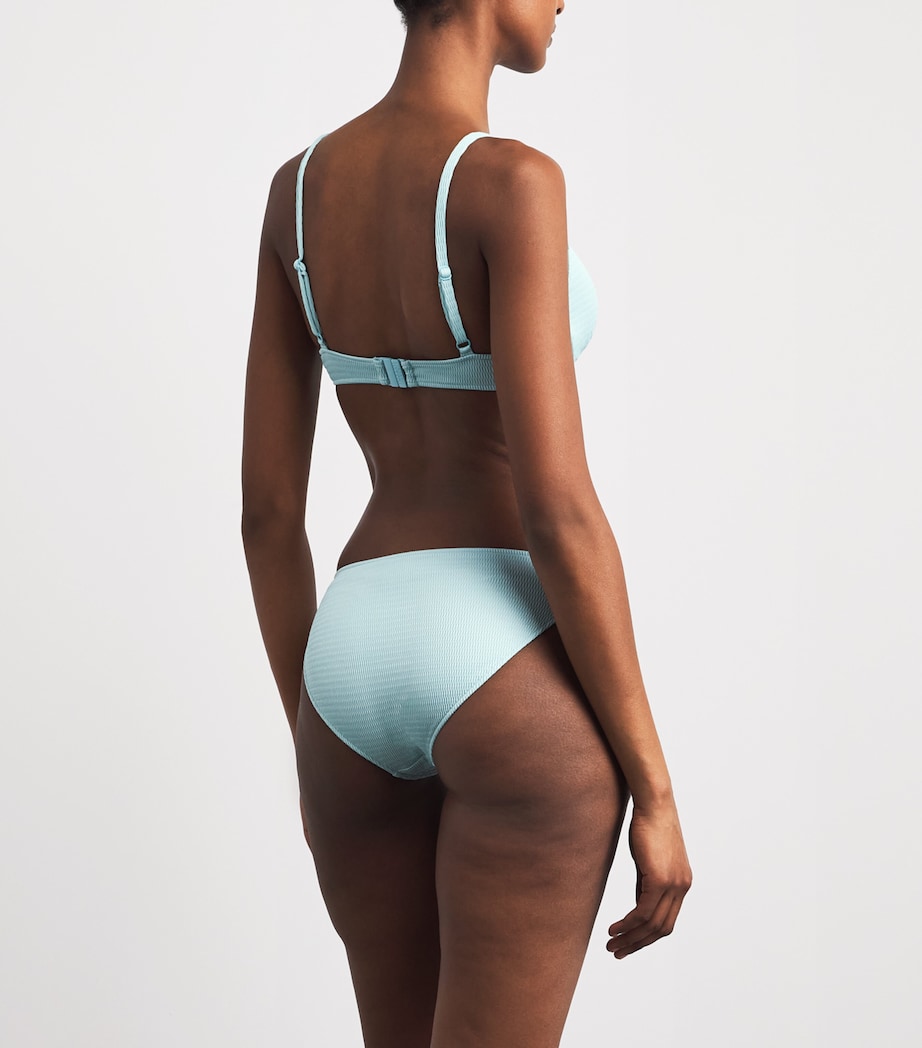 Wolford Womens Textured Triangle Bikini Top Aqua Image 3
