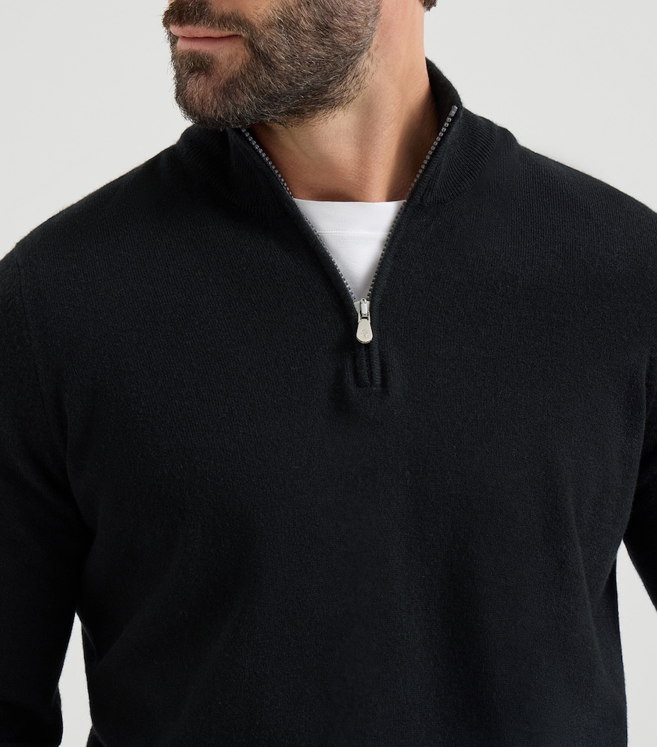 Brunello Cucinelli Mens Cashmere Quarter-Zip Sweater Image 6