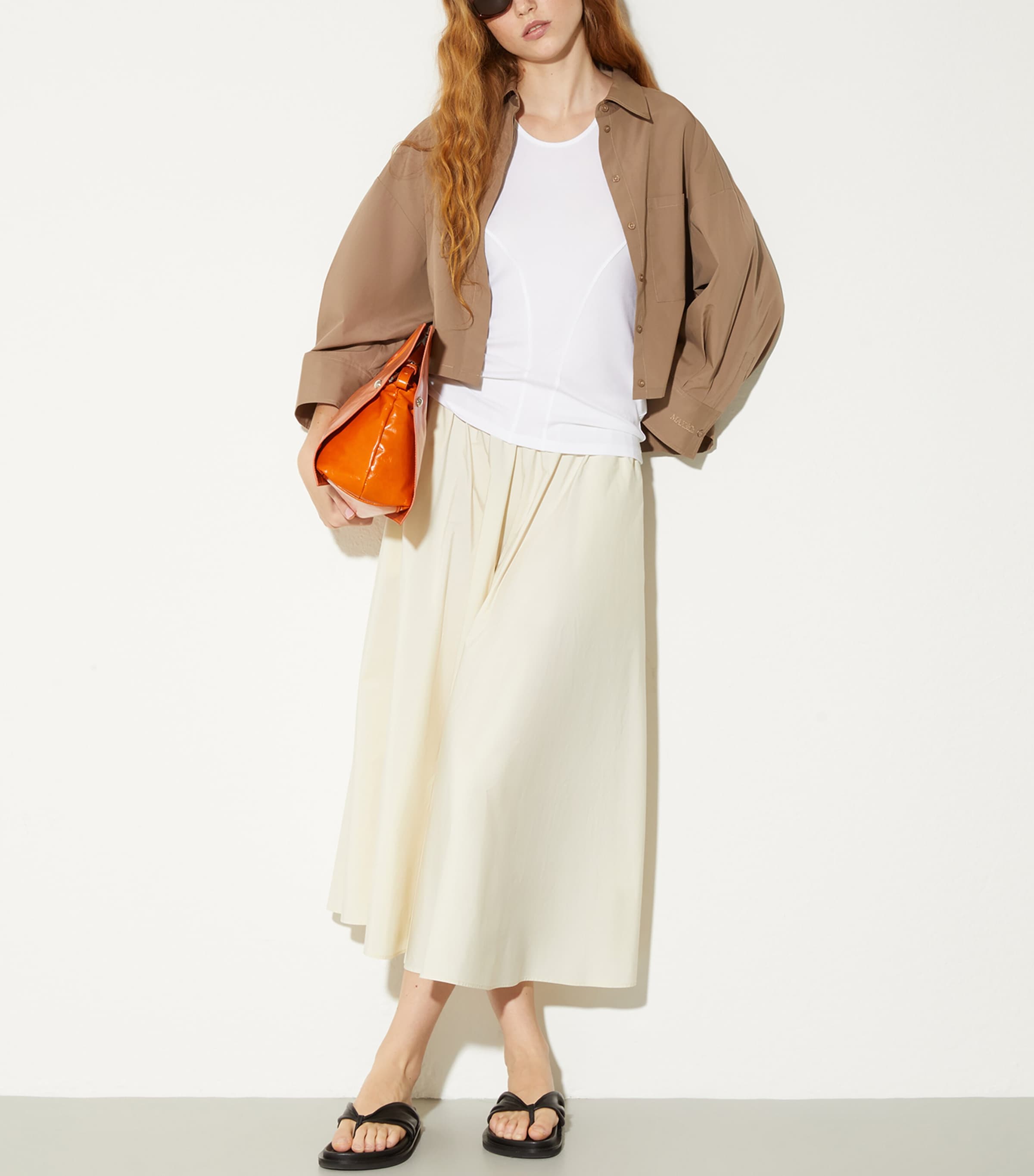 MAX&Co. Womens Cotton Cropped Shirt Turtledove Image 4