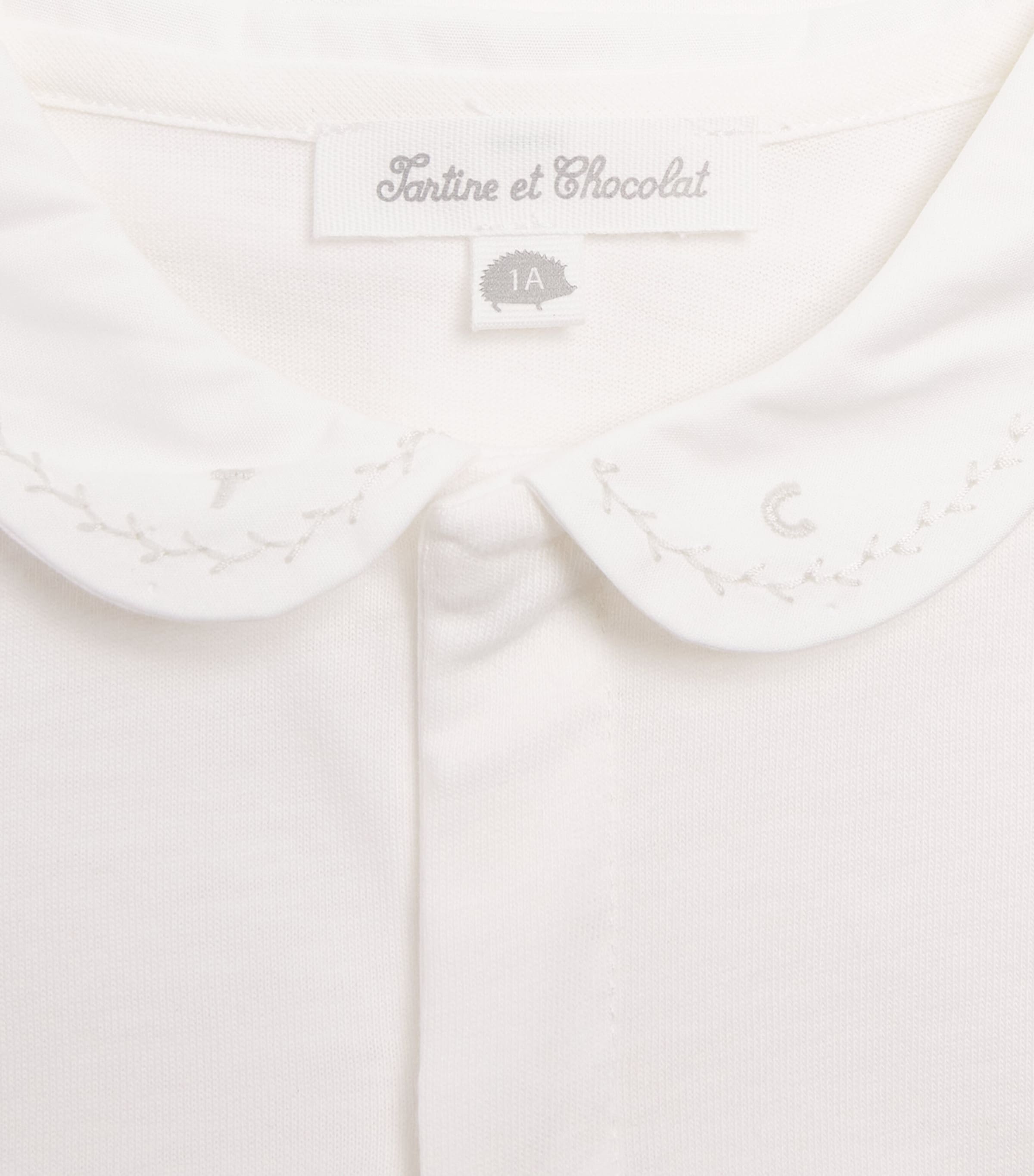 Tartine et Chocolat Cotton Peter Pan Collar Bodysuit (1-9 Months) Foncé Image 3