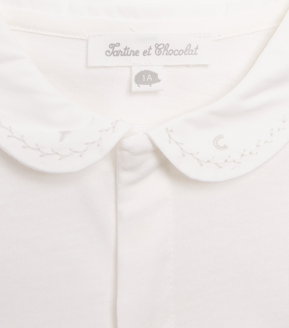 Tartine et Chocolat Cotton Peter Pan Collar Bodysuit (1-9 Months) Foncé Image 3