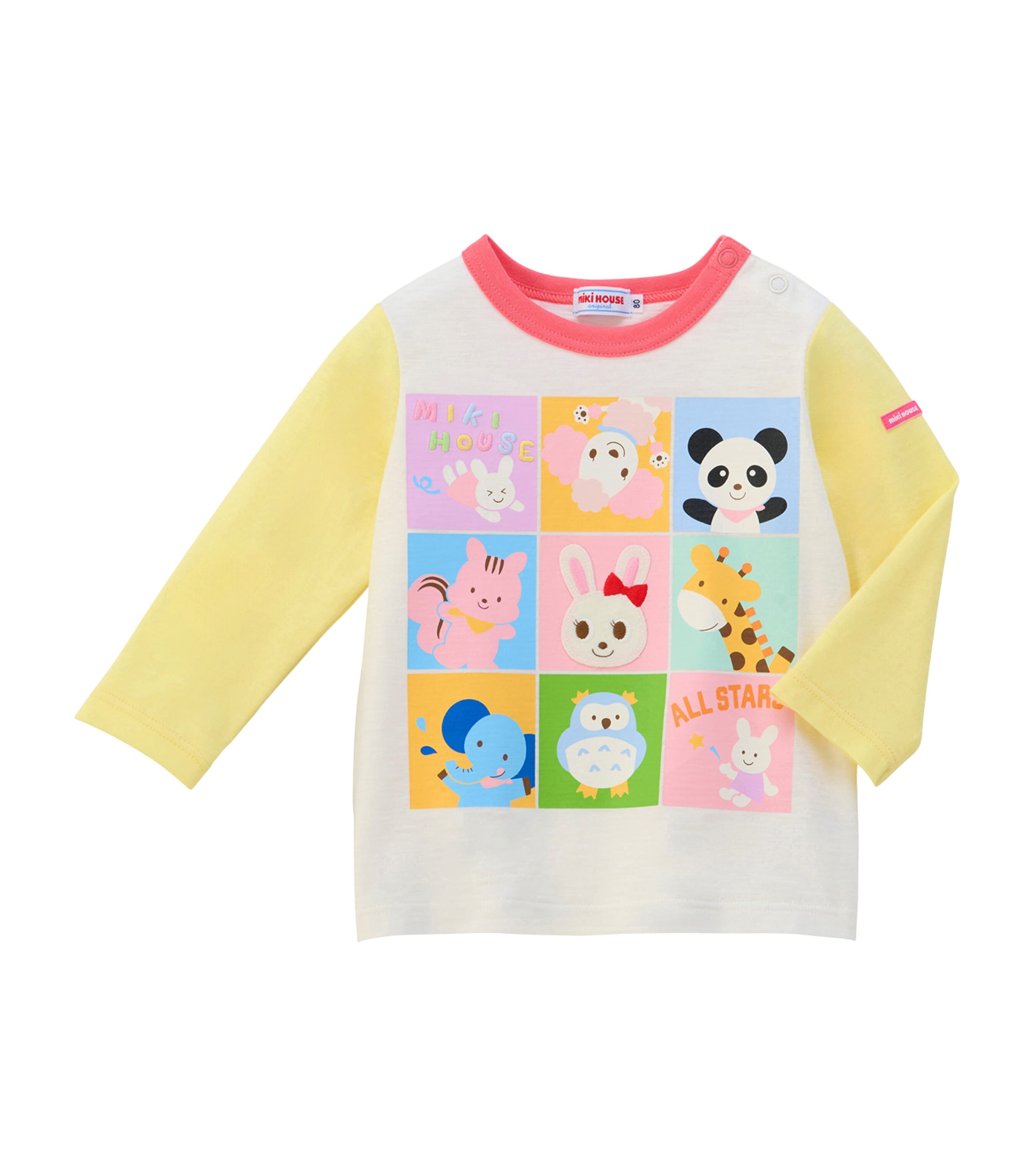 Miki House Cotton Usako Grid T-shirt In Multi