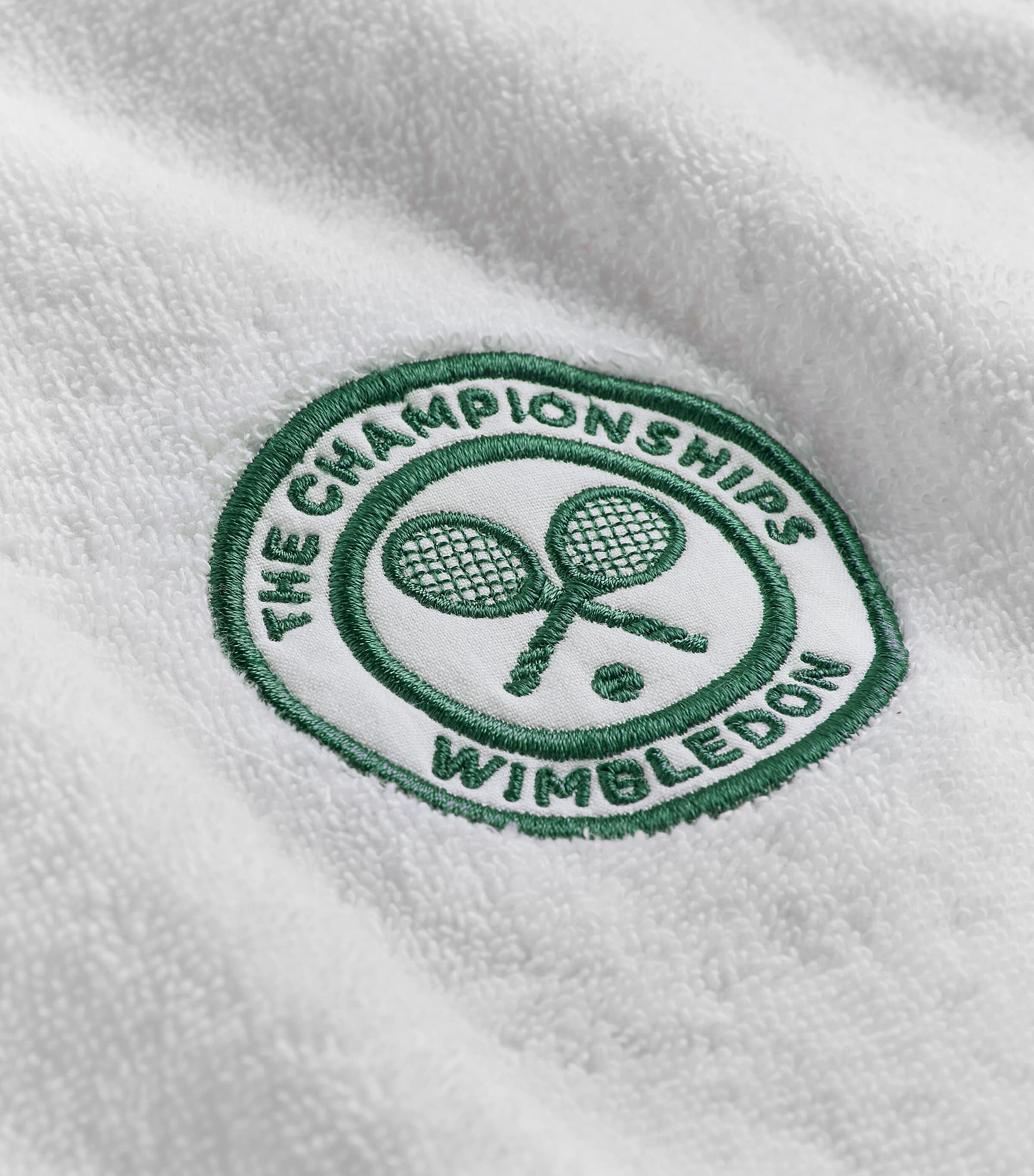 x Wimbledon Baseline Robe (Medium) WHITE/GREEN Image 2