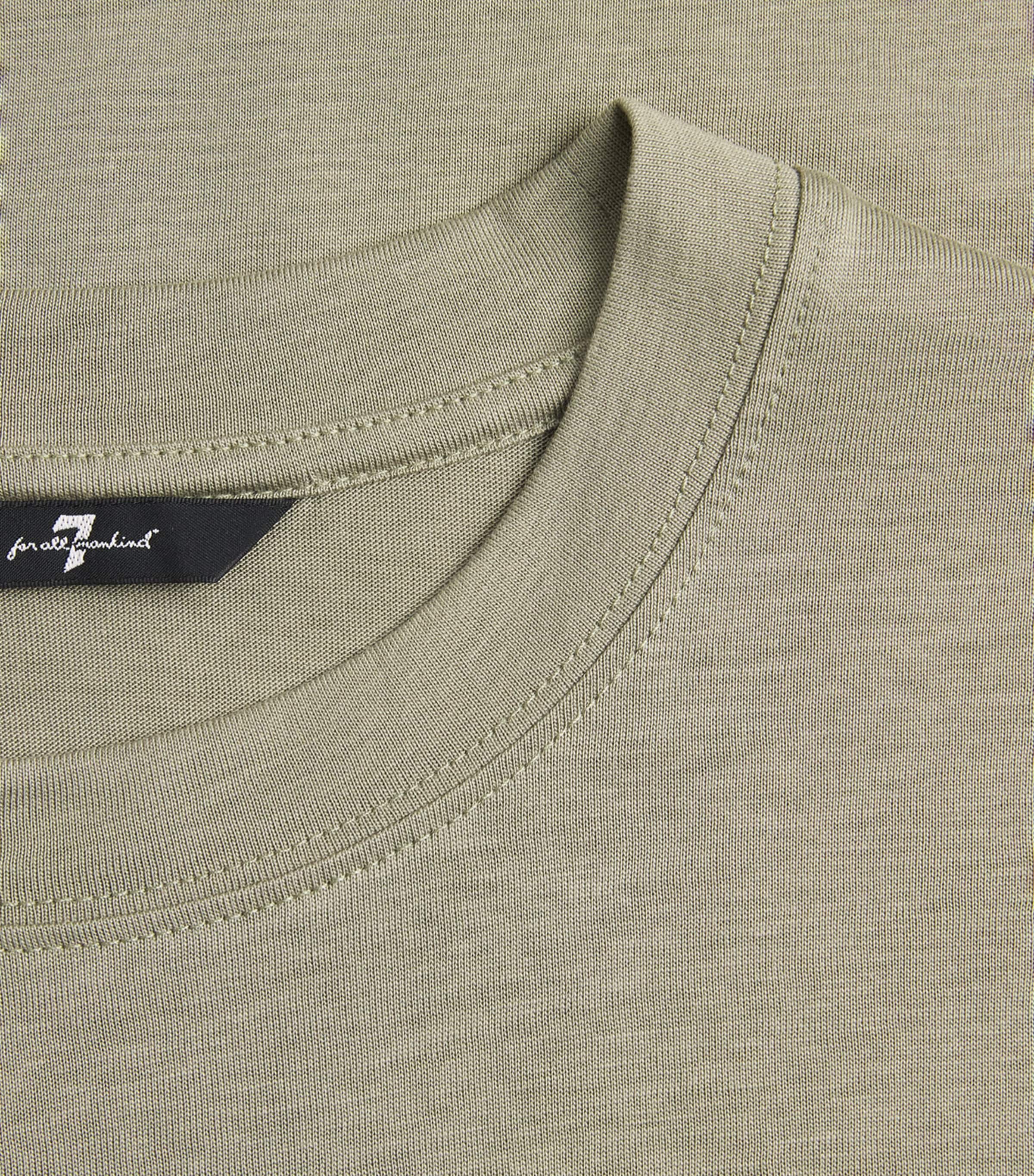 7 For All Mankind Mens Crew-Neck T-shirt Green Image 6
