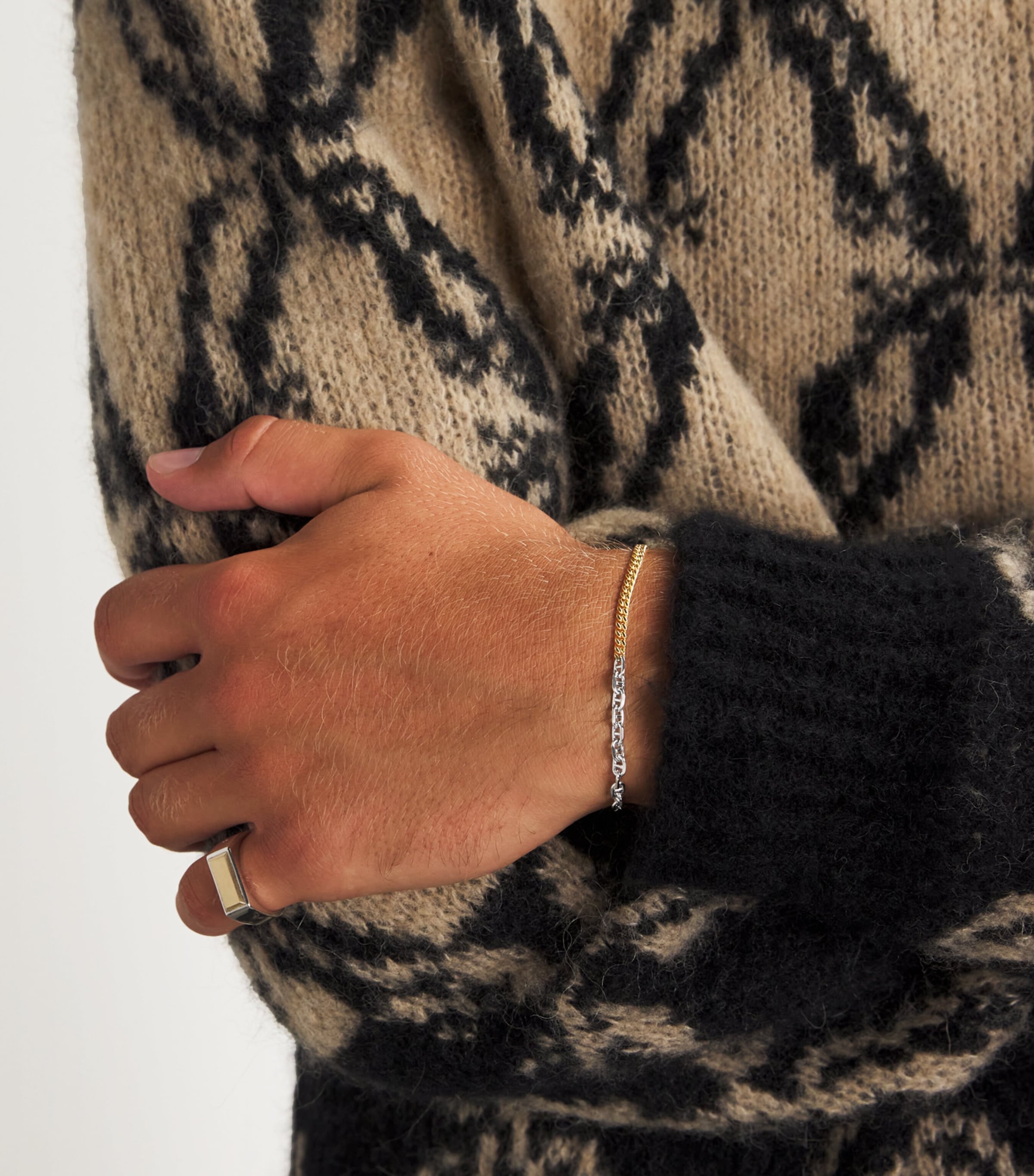 Sterling Silver and Gold-Plated Rue Chain Bracelet NA Image 5