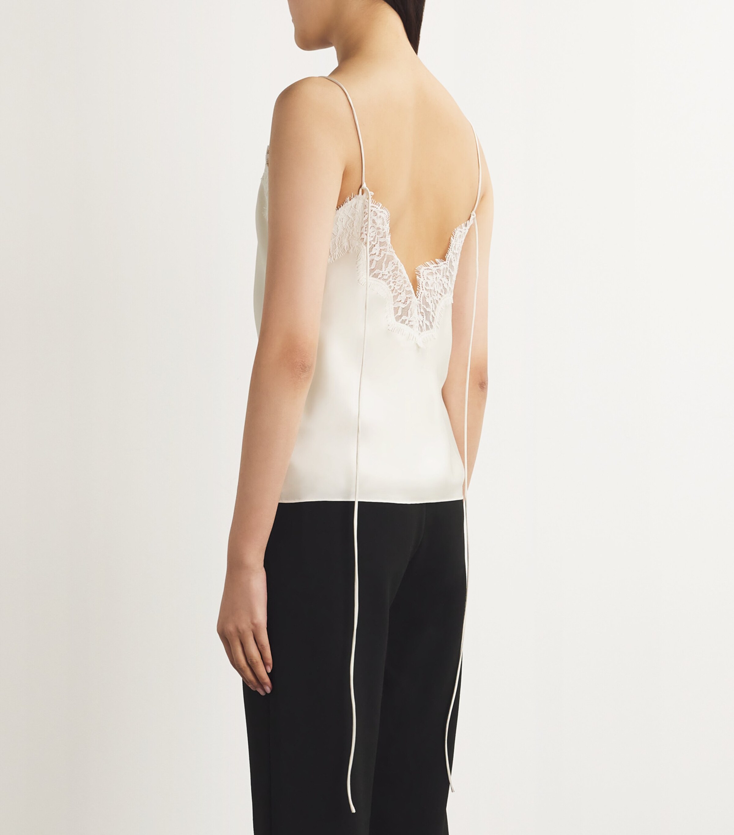 Silk Lace-Trim Camisole Top 101_291 CREAM Image 4