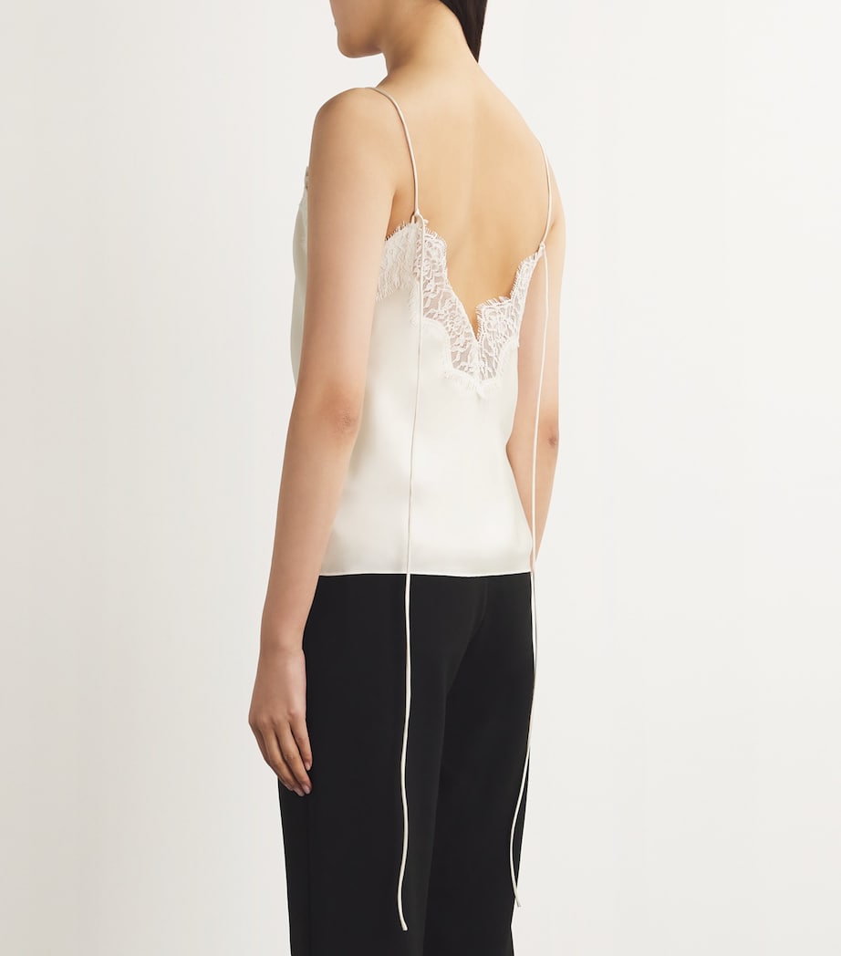 Silk Lace-Trim Camisole Top 101_291 CREAM Image 4