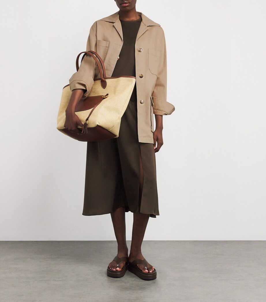 Cotton Gabardine Embroidered Jacket CAMEL Image 2