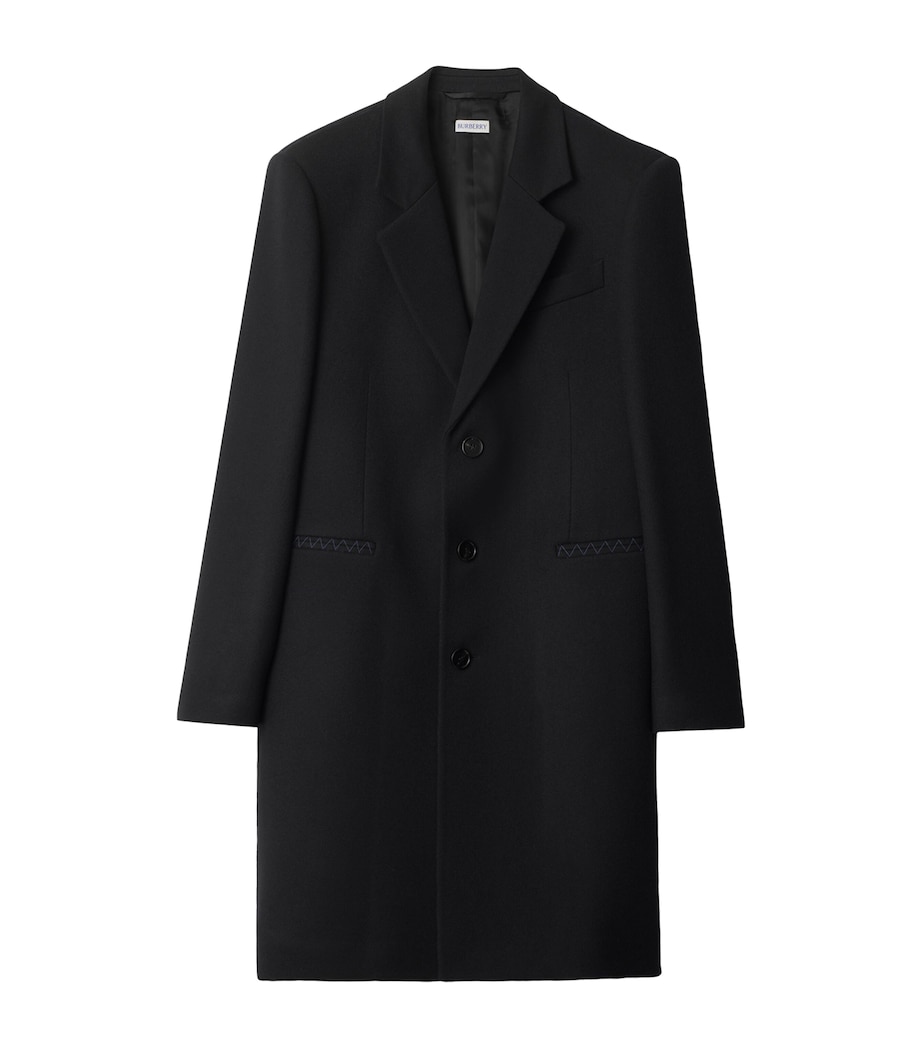 Wool Single-Breasted Tailored Coat BLACK Image 1
