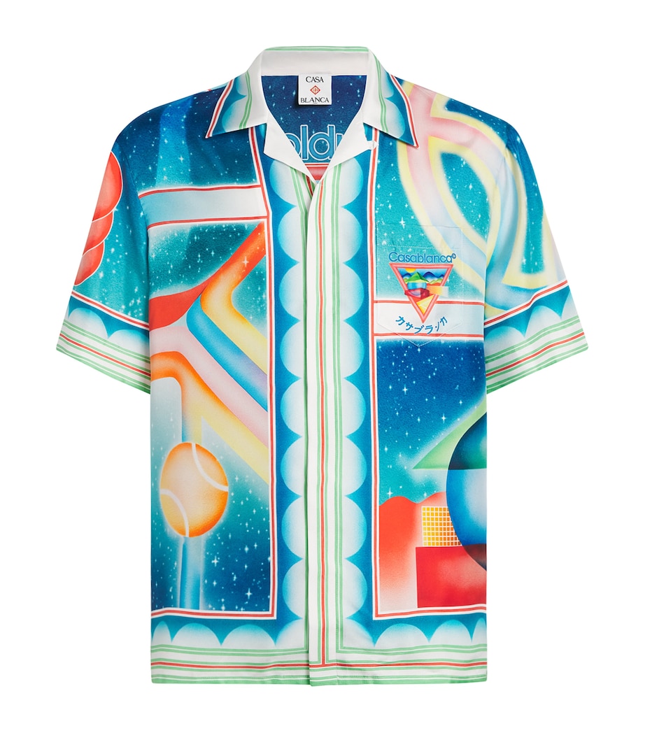 Silk Galaxy Court Print Short-Sleeve Shirt GALAXY COURT Image 1