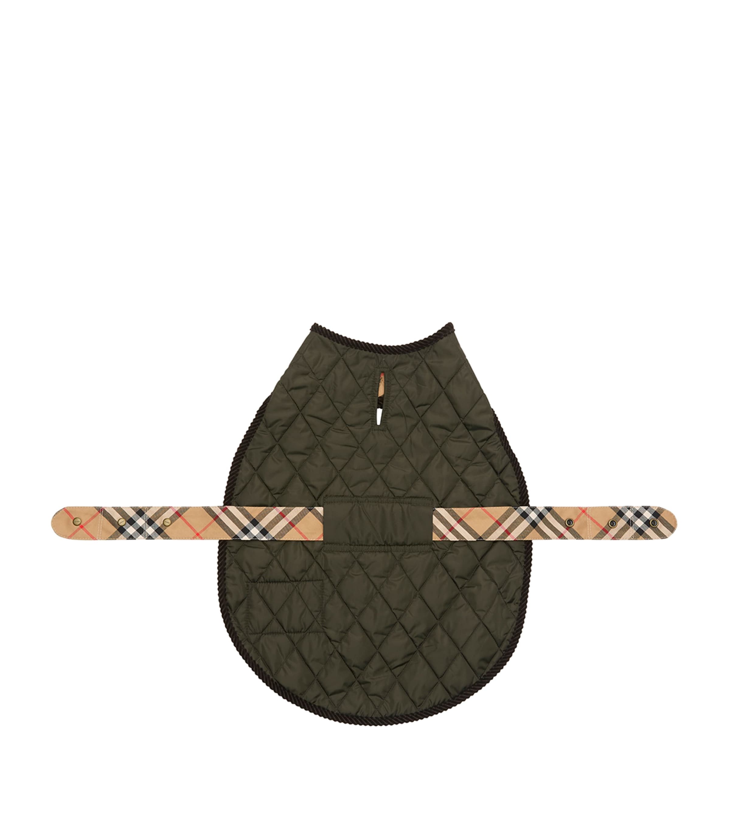 Quilted Nylon Check Dog Coat SHALE Image 2