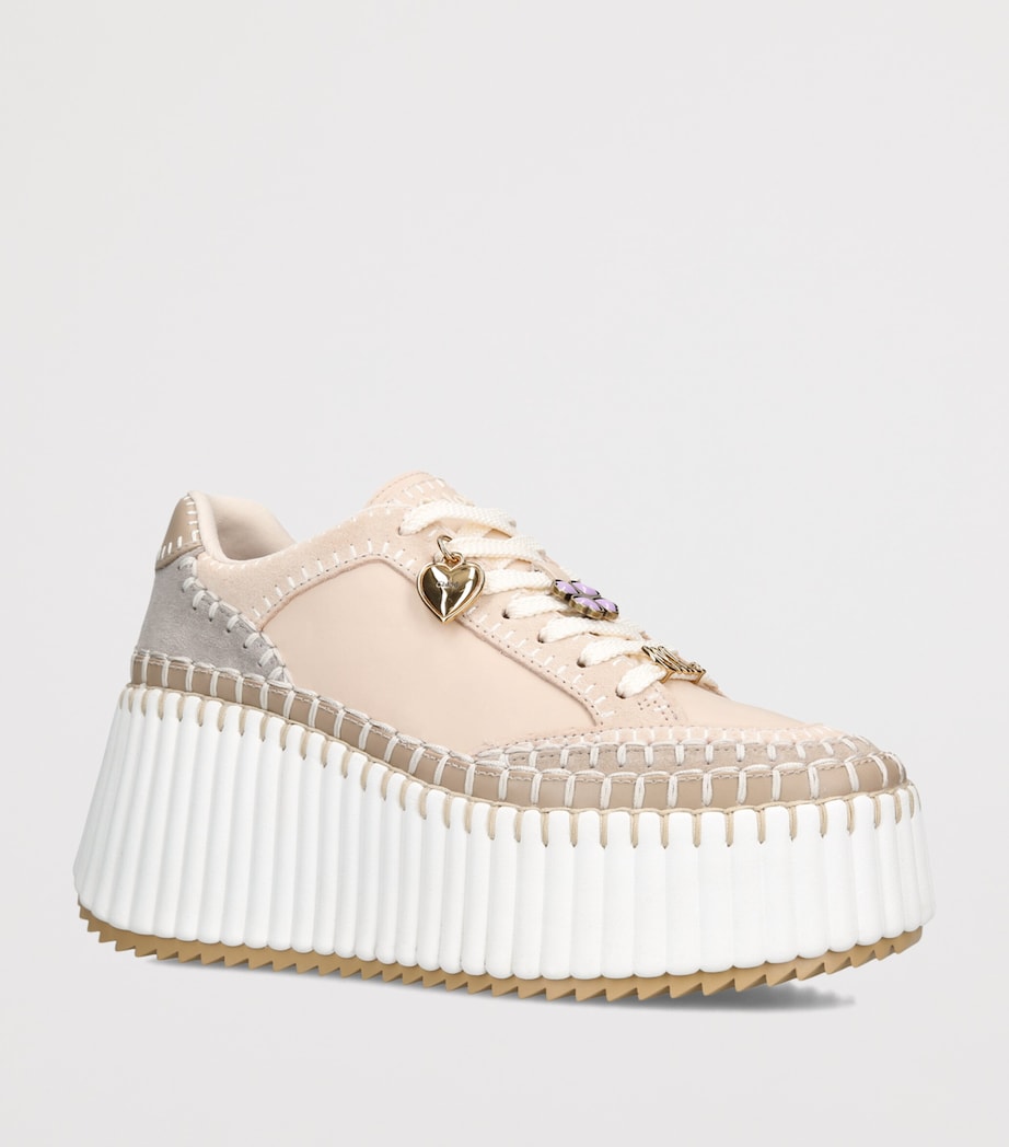 Chloé Leather Nama Runner Platform Sneakers Grey/other Image 2