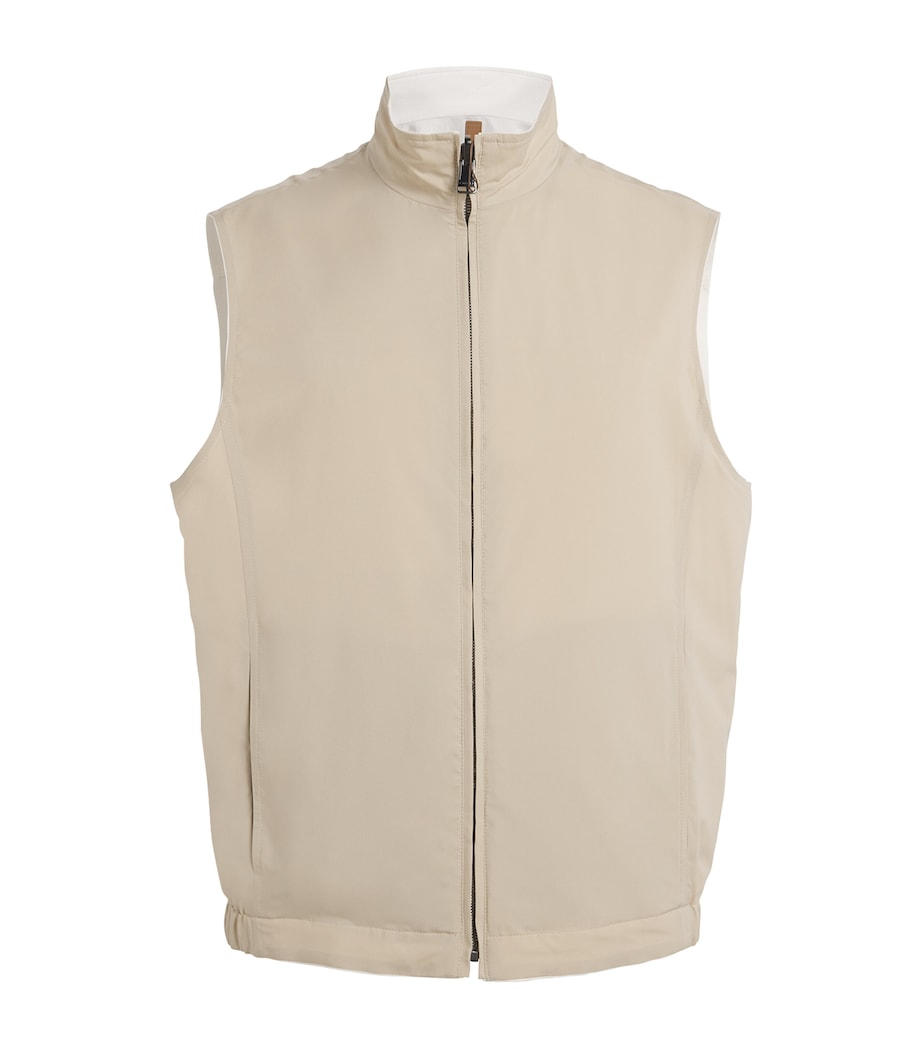 Canali Mens Linen-Silk Gilet White Image 1