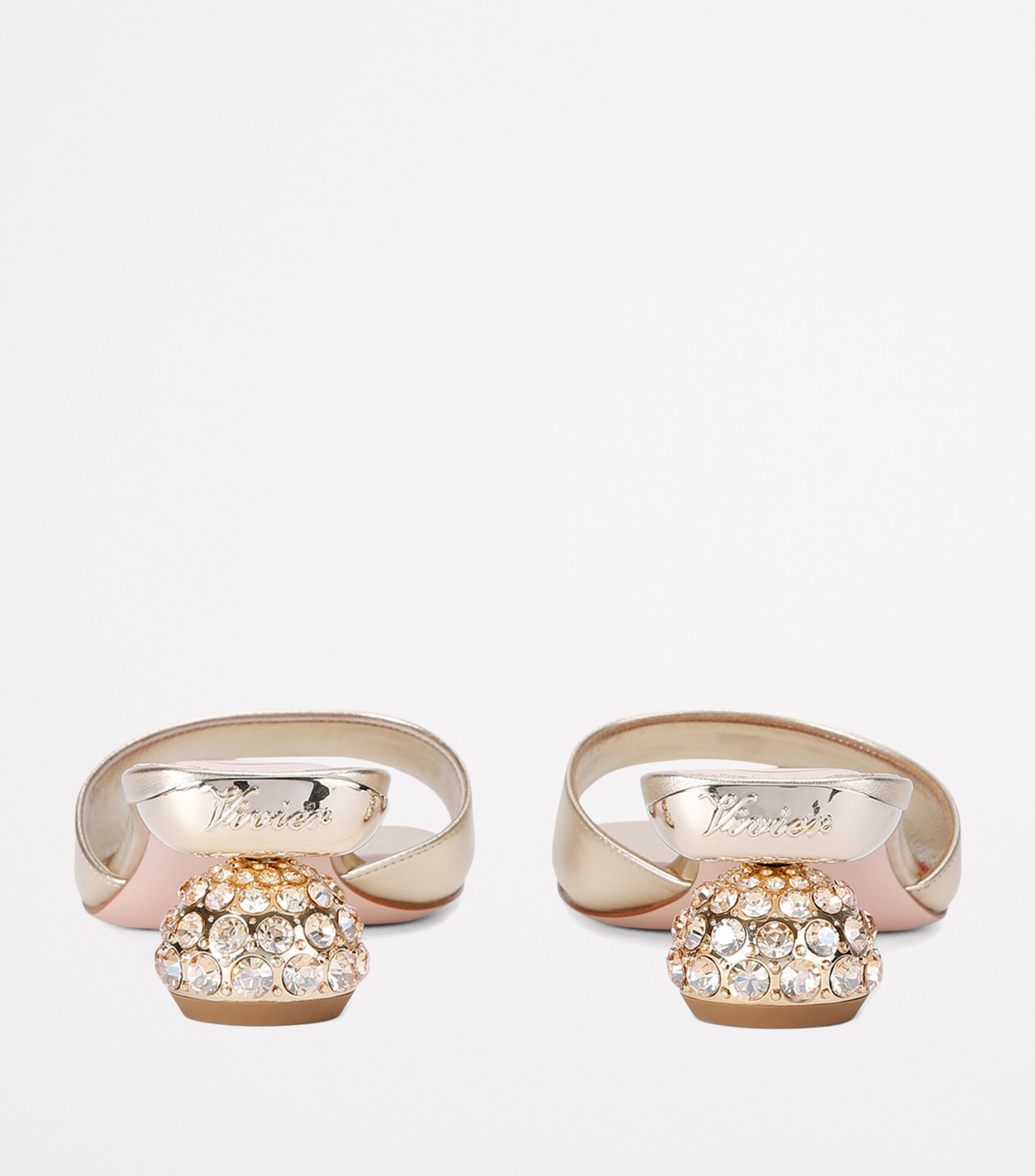 Leather Crystal-Embellished Mules GOLD Image 2