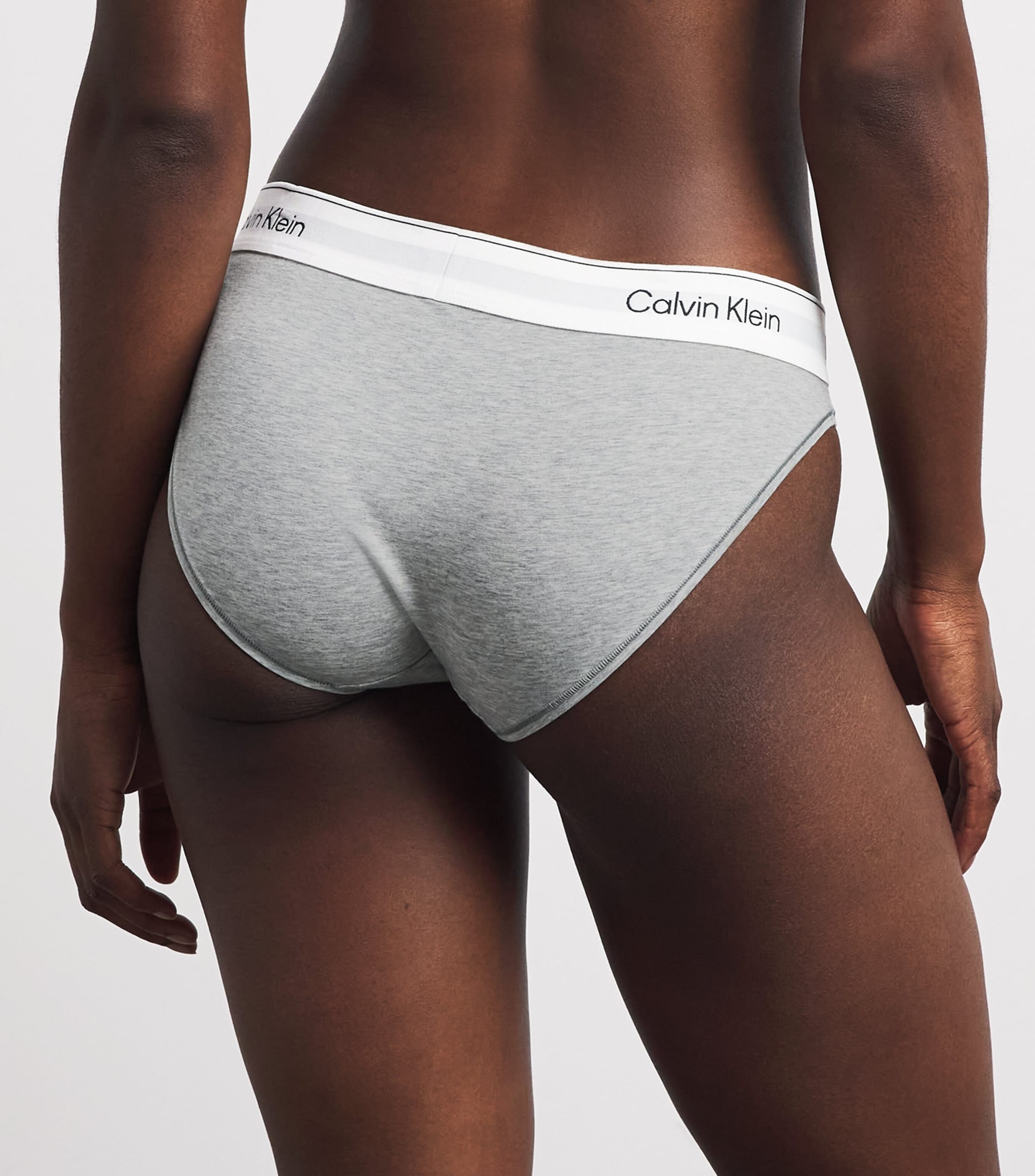 Calvin Klein Womens Cotton-Blend Icon Briefs Grey Heather Image 3