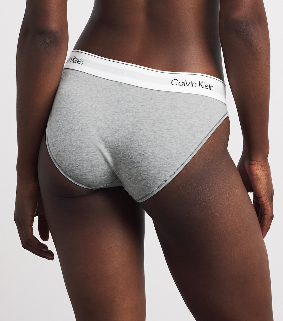 Calvin Klein Womens Cotton-Blend Icon Briefs Grey Heather Image 3