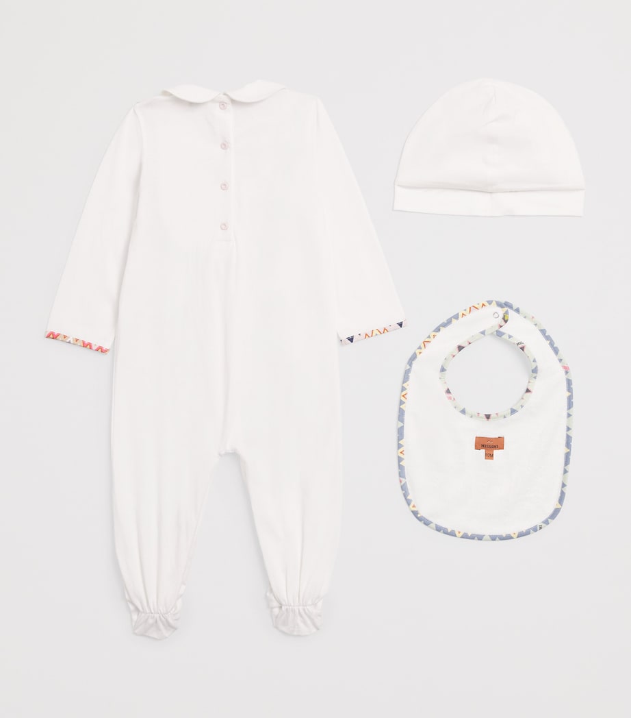 Hat, Bib and All-In-One Set (1-12 Months) 101IVORY Image 2