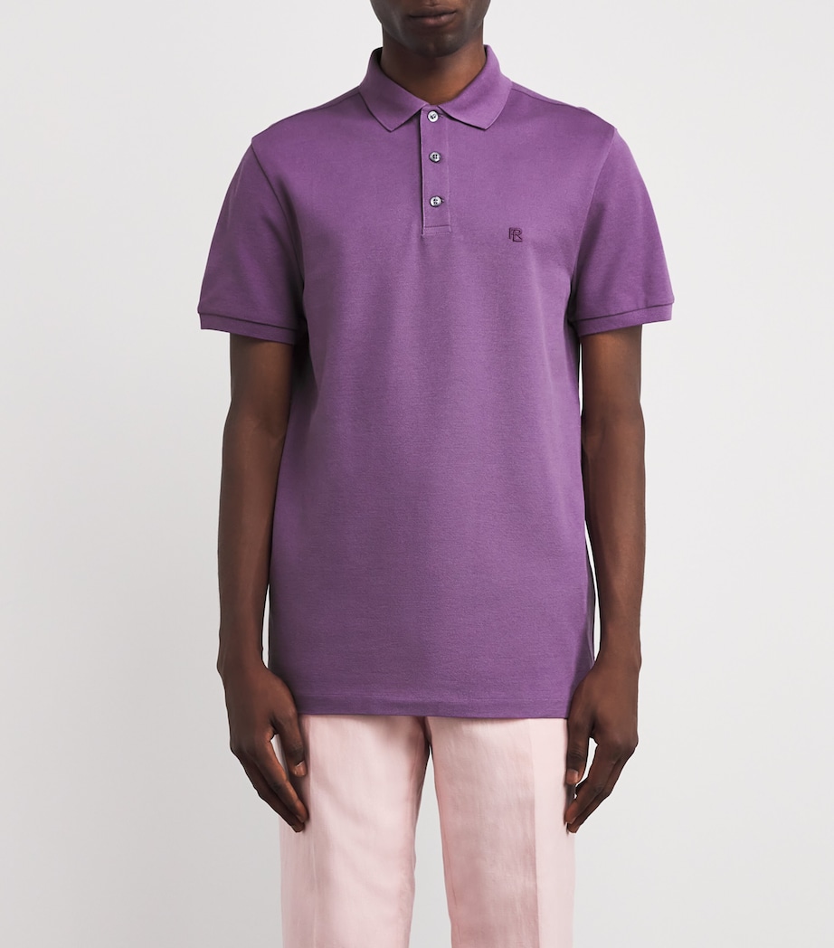 Cotton Embroidered Polo Shirt FIG PURPLE Image 3