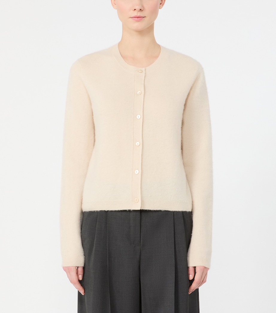 Weekend Max Mara Womens Wool-Cashmere Cardigan Ice Image 3