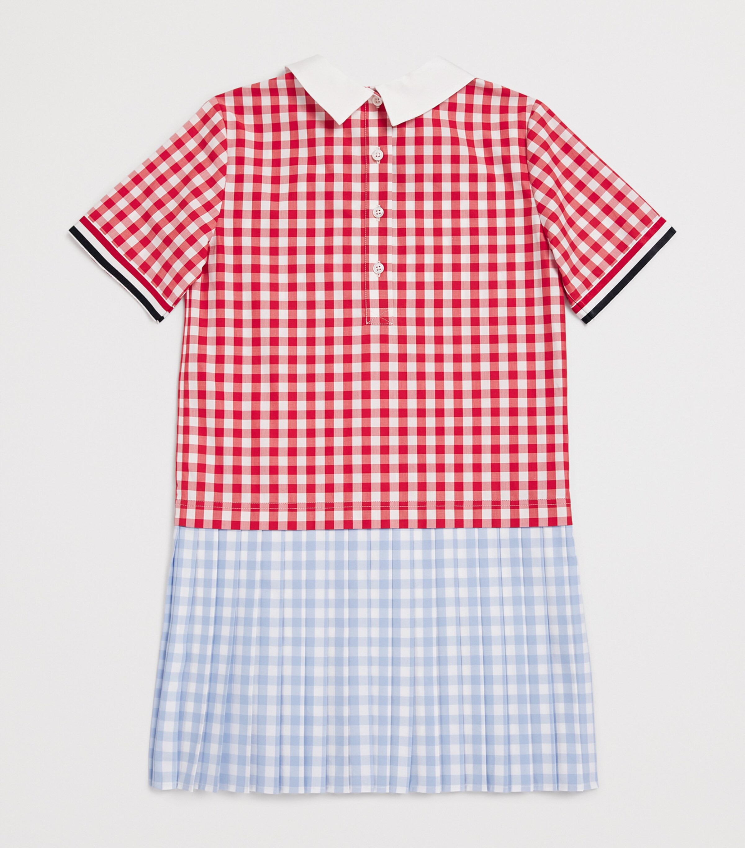 Thom Browne Kids Gingham Pleated Dress (2-12 Years) Red Image 2