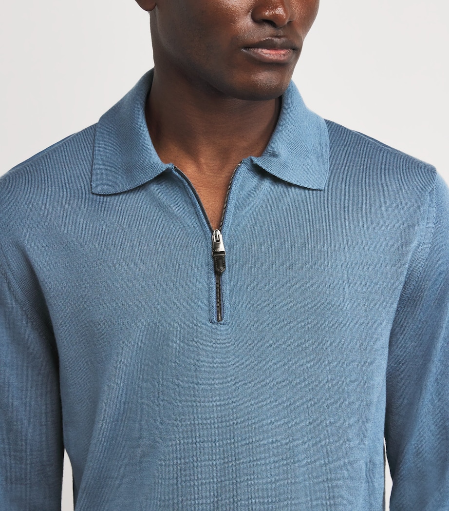 Wool-Blend Zip-Up Polo Shirt 420 Image 6