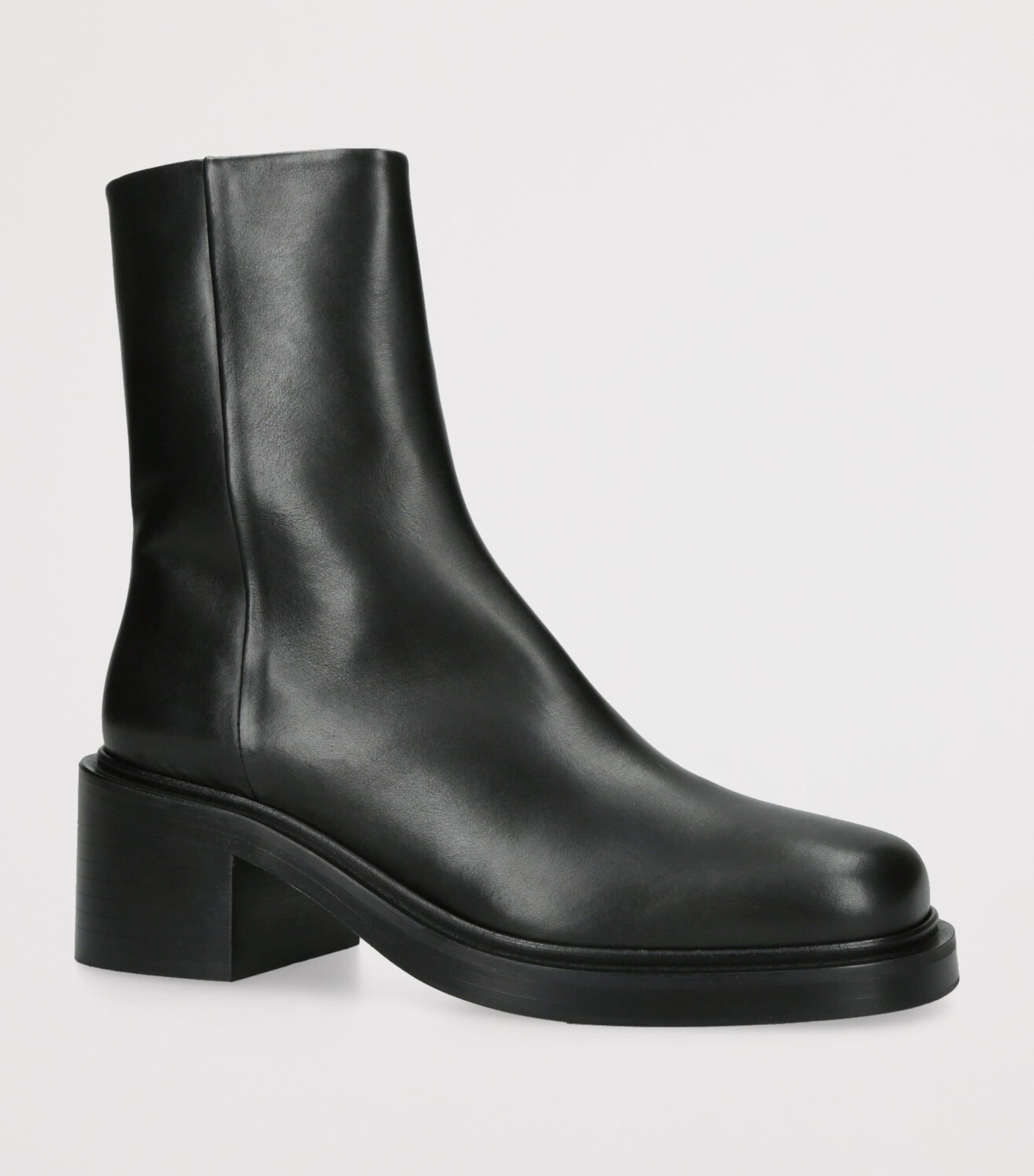 Leather Teddy Ankle Boots 65 BLACK Image 3