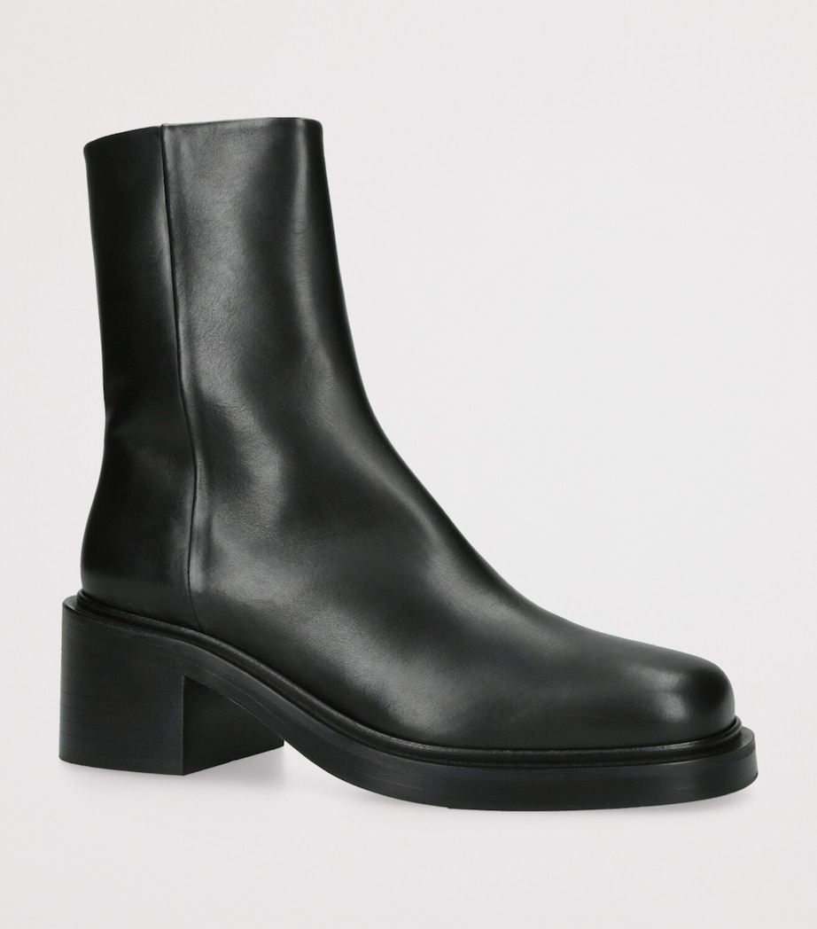 Leather Teddy Ankle Boots 65 BLACK Image 3