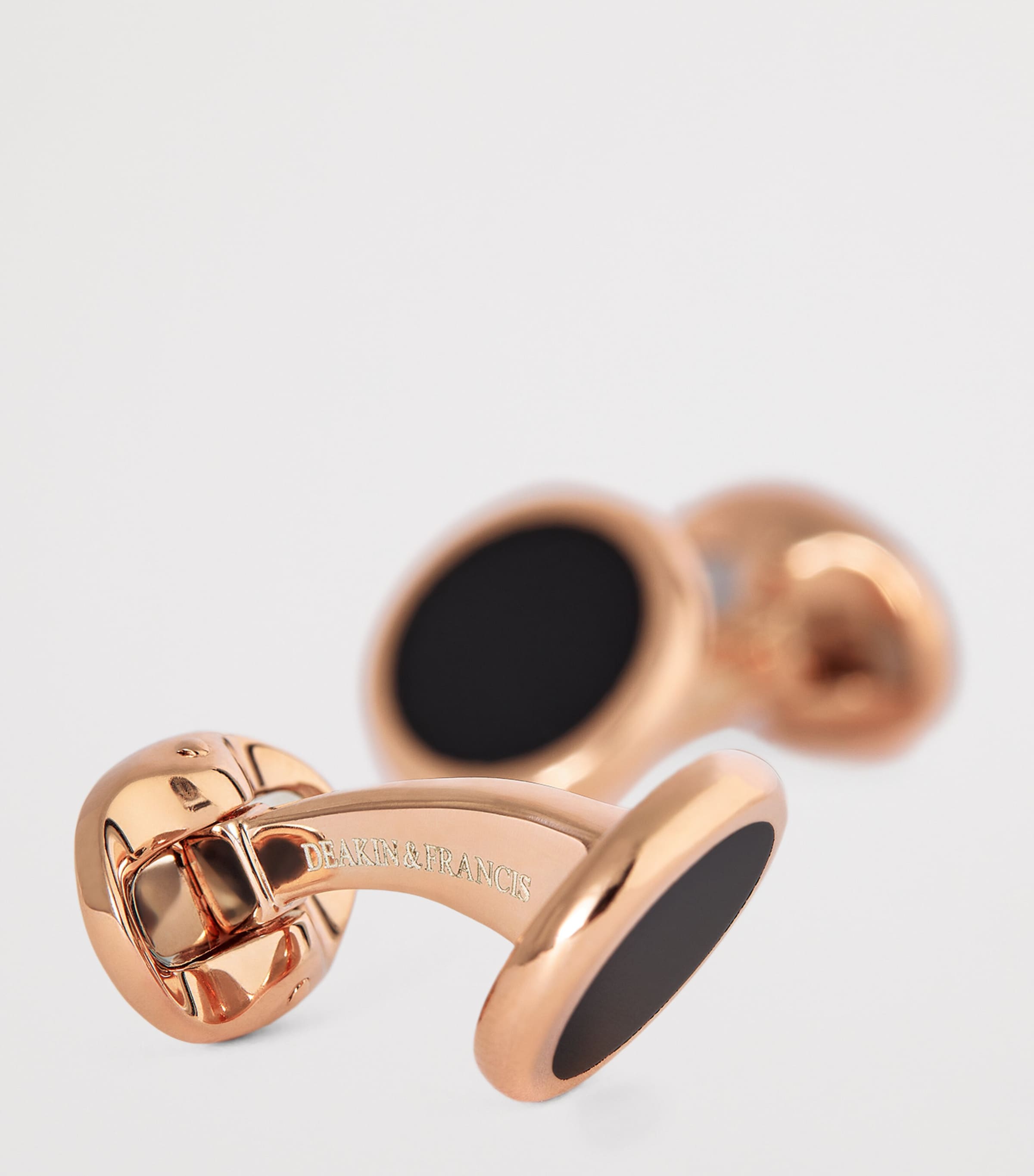 Deakin & Francis Rose Gold Onyx Cufflinks Dress Set Rose Gold Image 4