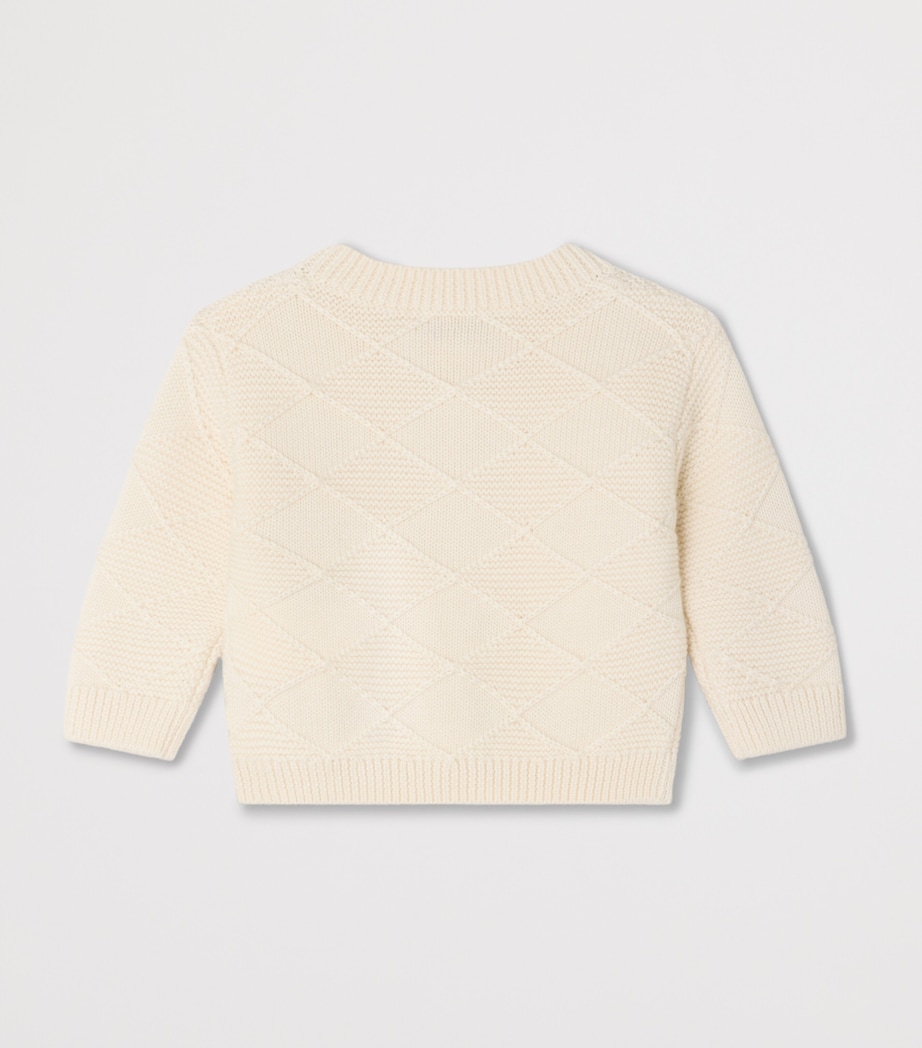 Bonpoint Cotton-Cashmere Louni Cardigan (6-18 Months) Ecru Image 2