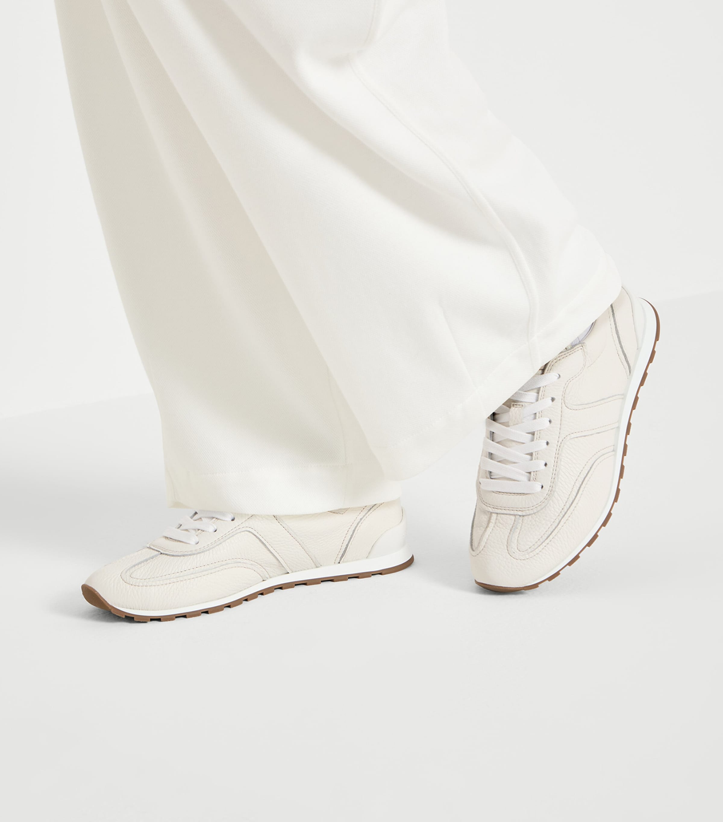 Brunello Cucinelli Leather Sneakers Butter Image 5