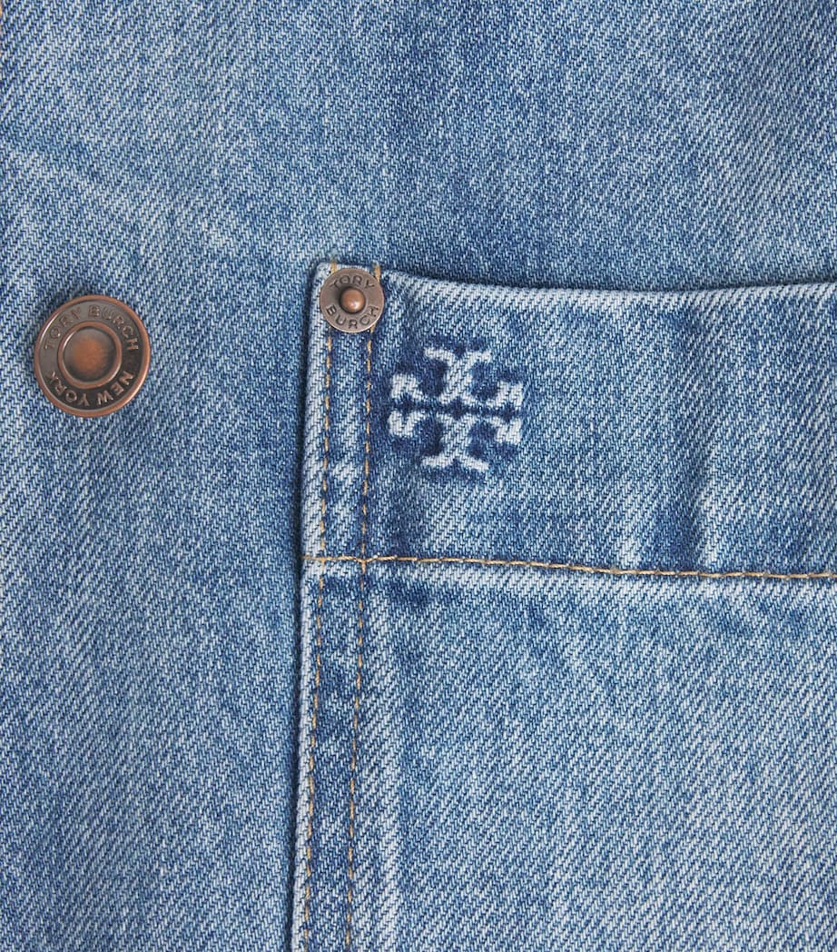 Tory Burch Womens Barn Denim Jacket Lght Vntge Wsh Image 6