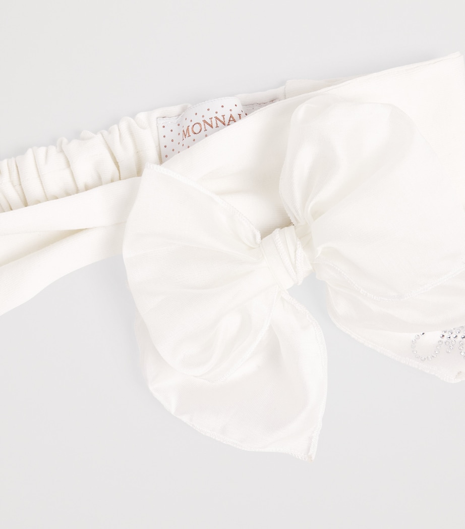 Monnalisa Embellished Bow Headband Cream Image 2