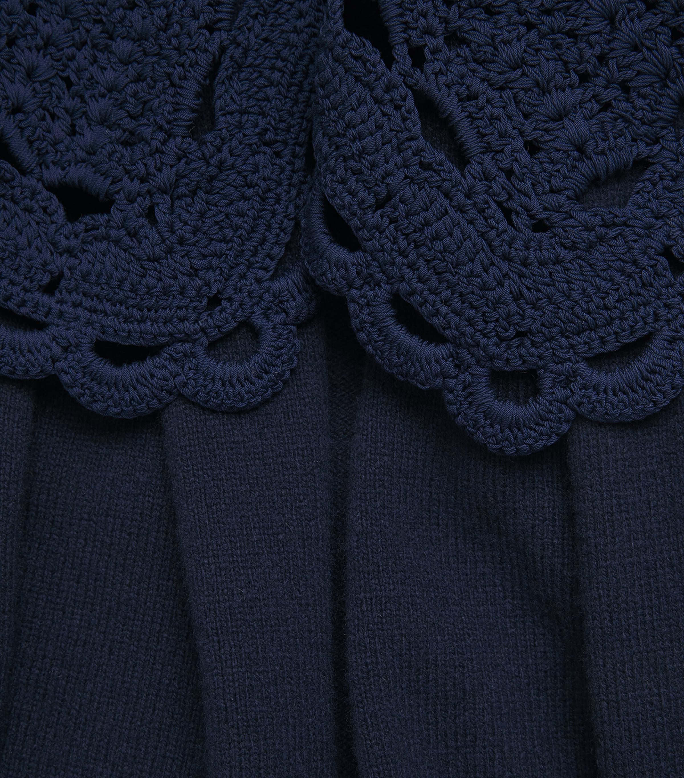 Wool-Blend Collared Cardigan NAVY Image 6