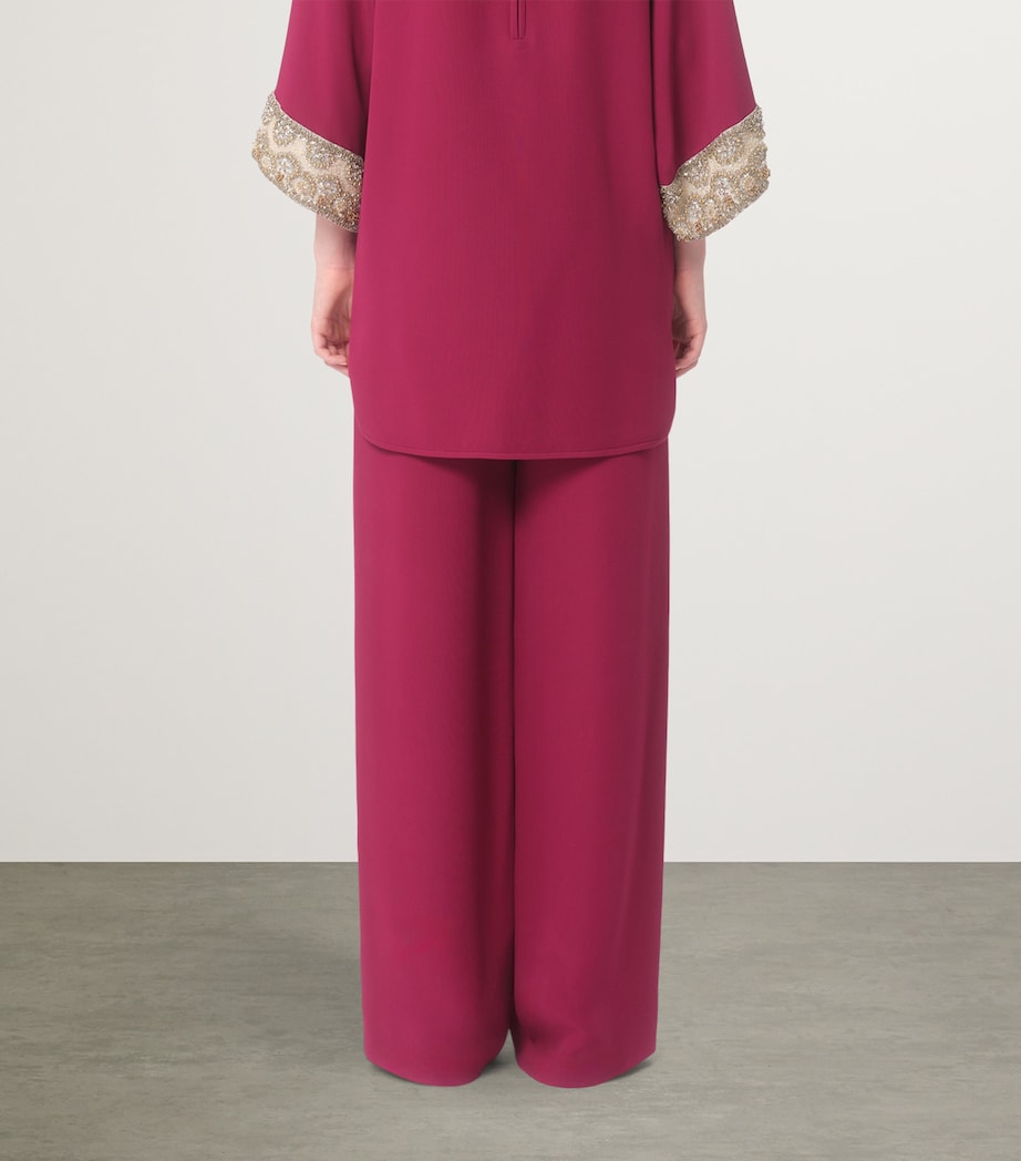 Valentino Womens Silk Wide-Leg Trousers Image 5