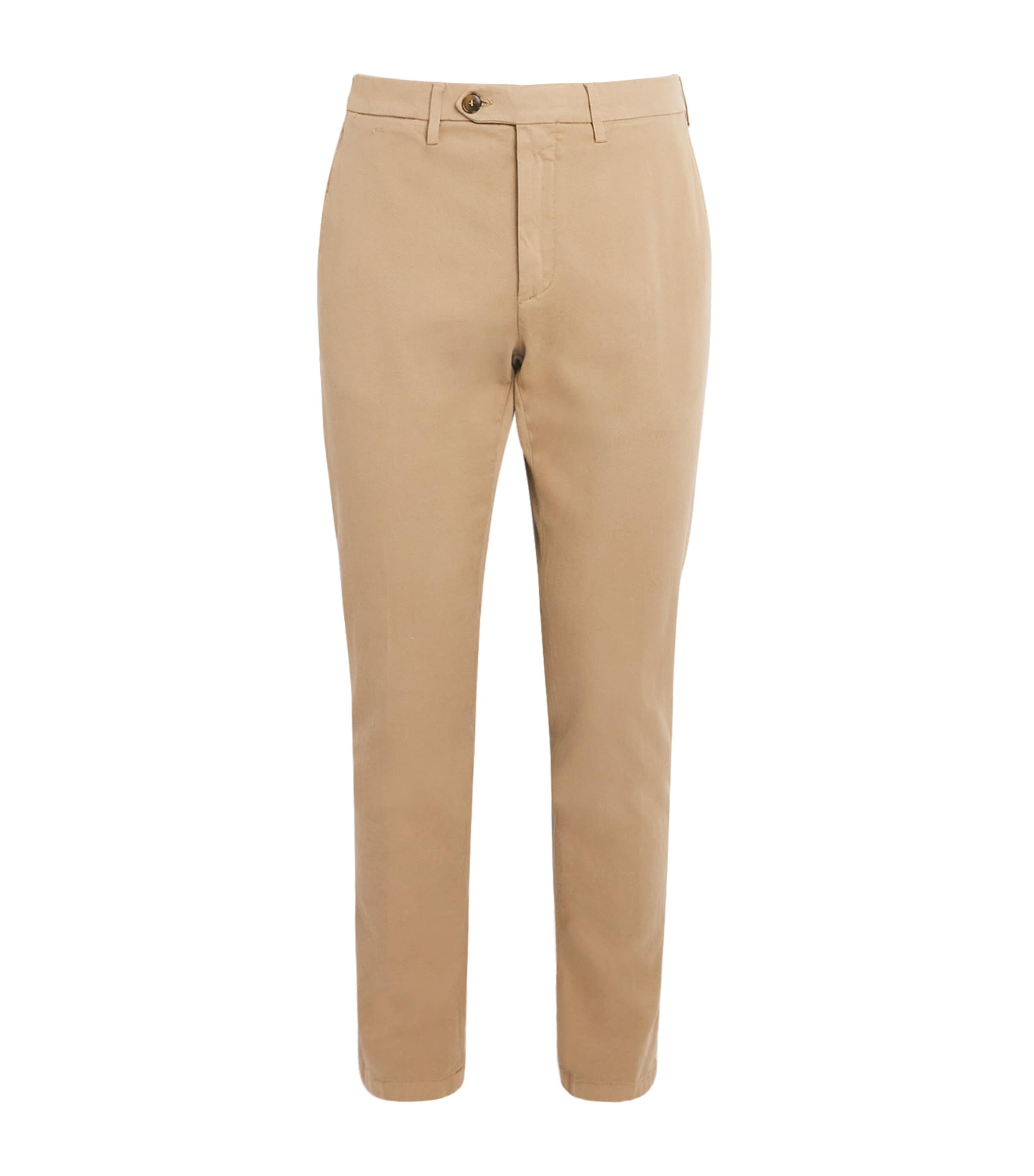 Canali Stretch-cotton Straight Chinos In White