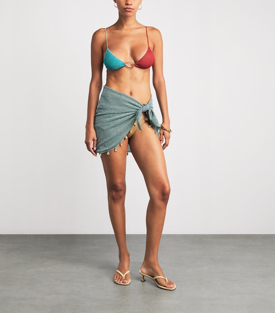 Oséree Womens Metallic Lumiére Bikini Sea Trqse Coral Gold Image 2