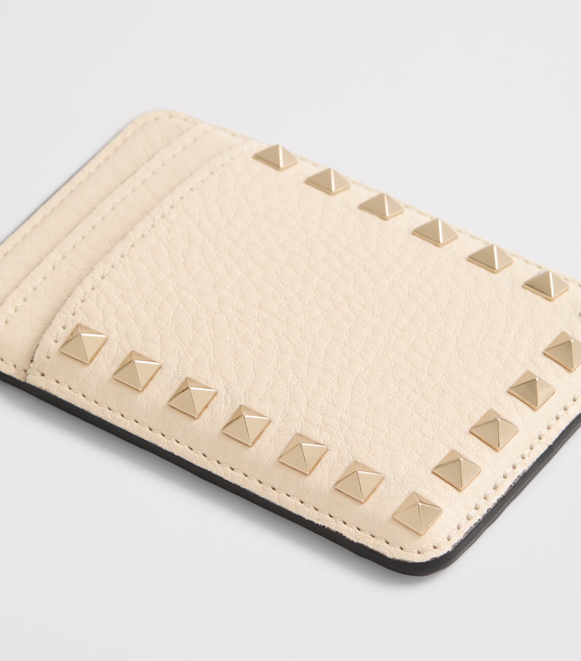 Valentino Garavani Leather Rockstud Magnetic Card Holder Image 3