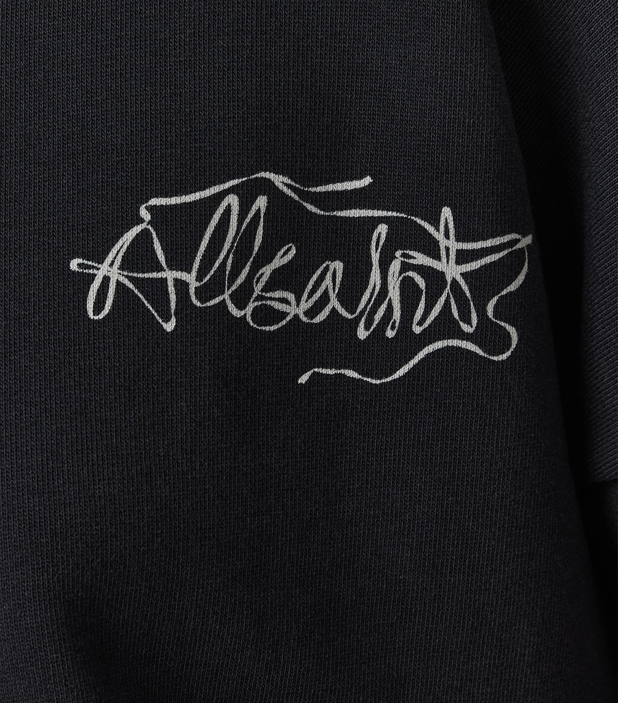 AllSaints Womens Reel Print Lila Sweatshirt Washed Black Image 9