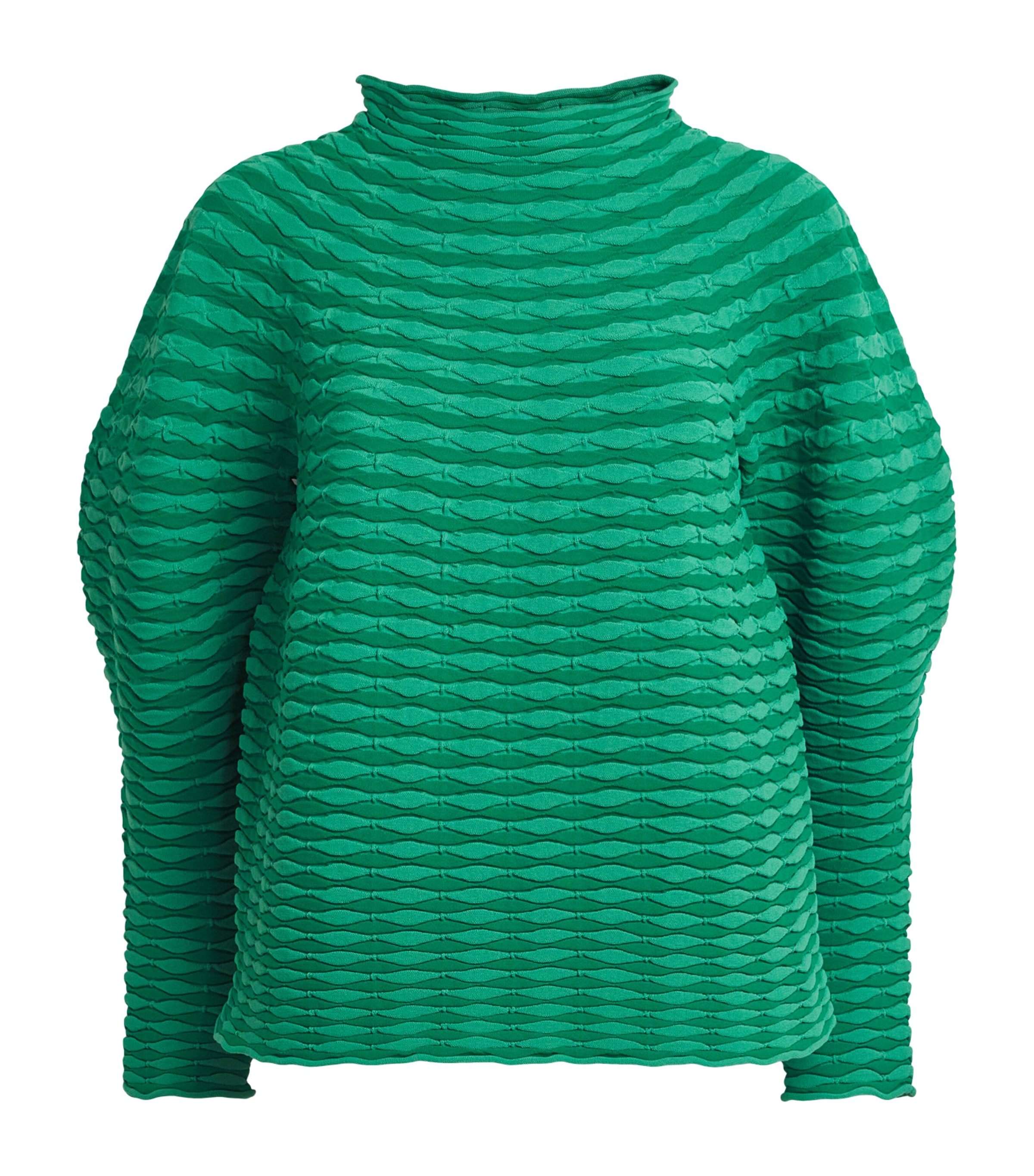 Pleats Please Issey Miyake Womens Colourful Mushroom Knit Top Grass Green Image 1