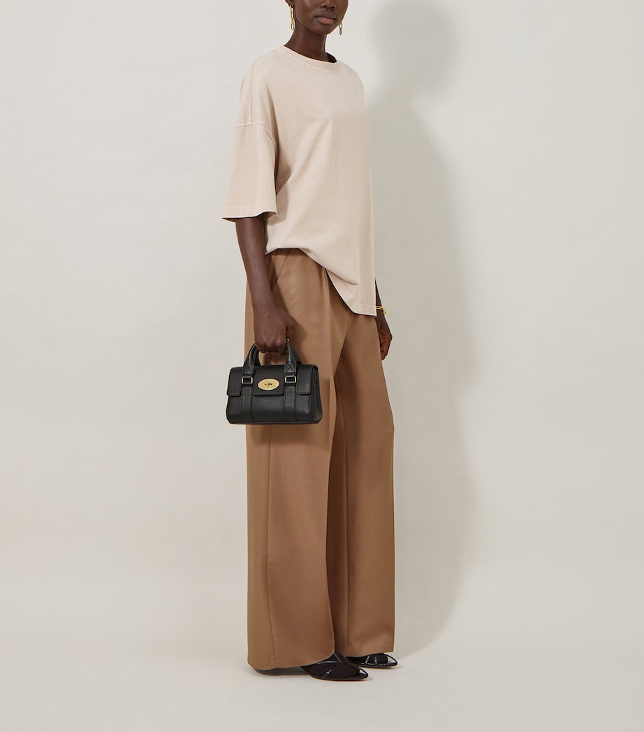 Mini Leather Bayswater Satchel Bag BLACK Image 6