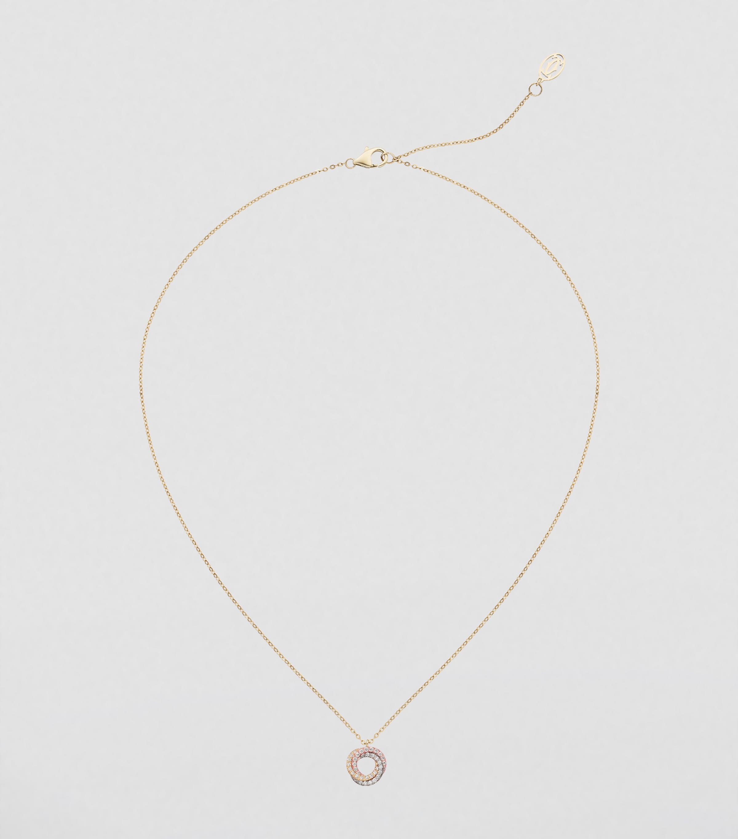 Mixed Gold and Diamond Trinity Necklace MIXED GOLD Image 3