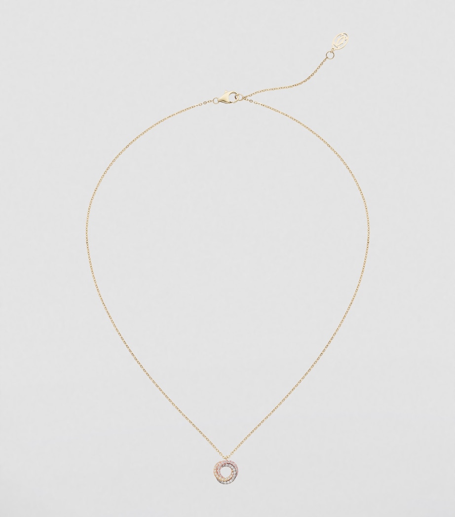 Mixed Gold and Diamond Trinity Necklace MIXED GOLD Image 3
