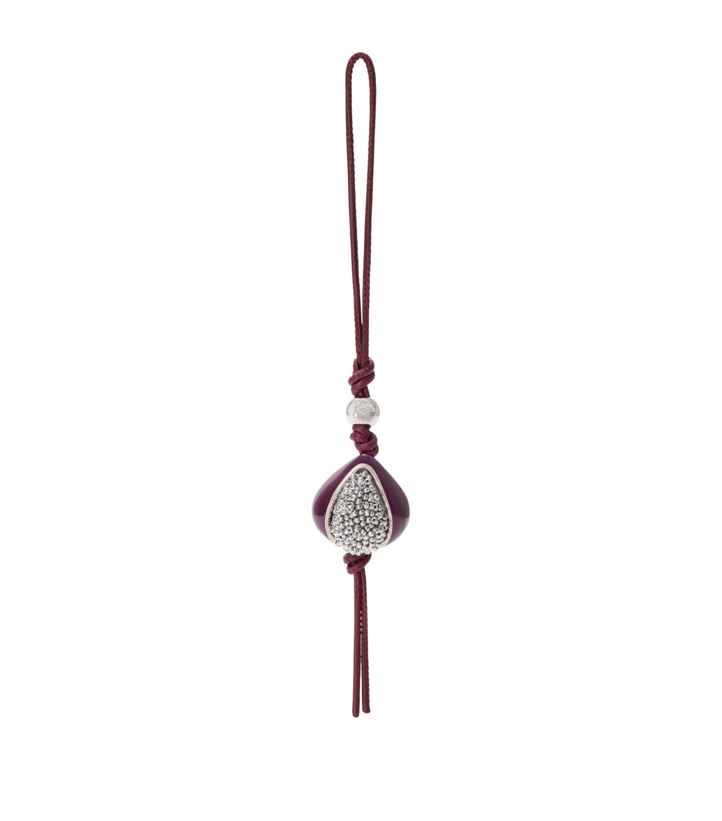 LOEWE Leather Fig Bag Charm Purple/silver Image 1