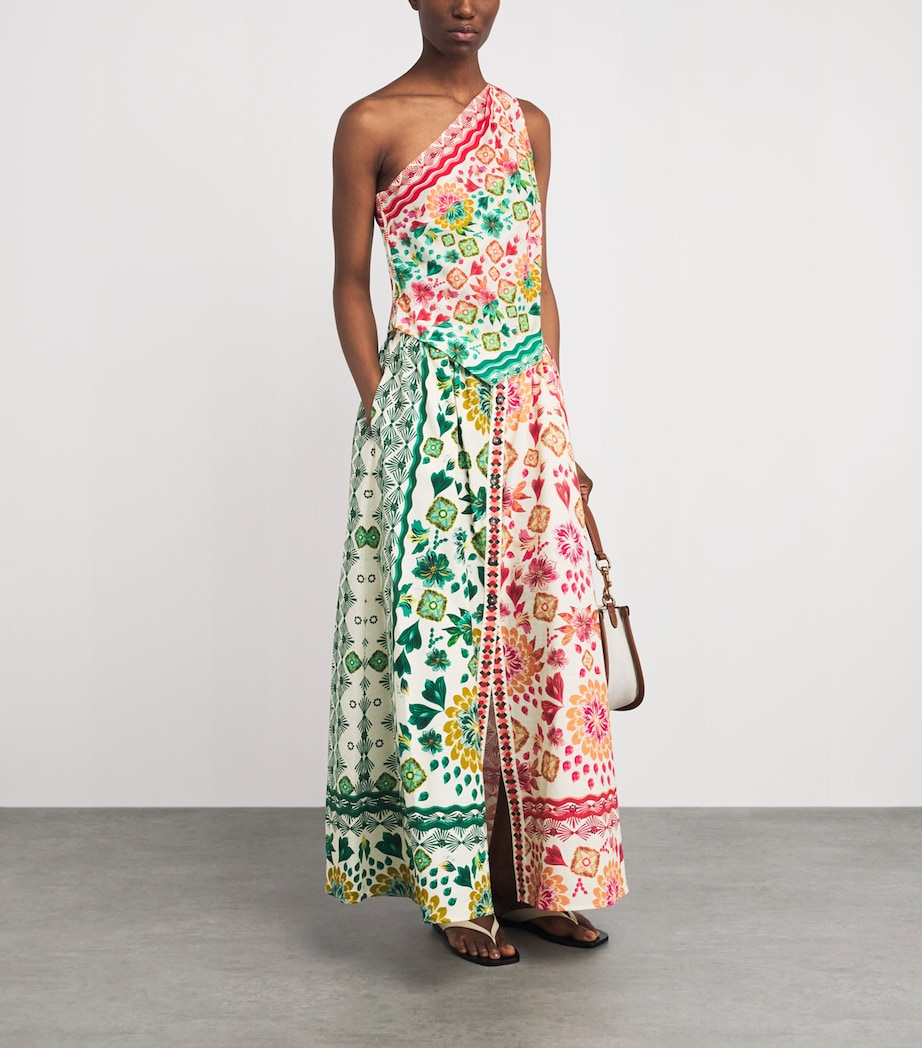 Saloni Womens Cotton Floral Judi B Maxi Skirt Sunrise Gm Plmt Image 2