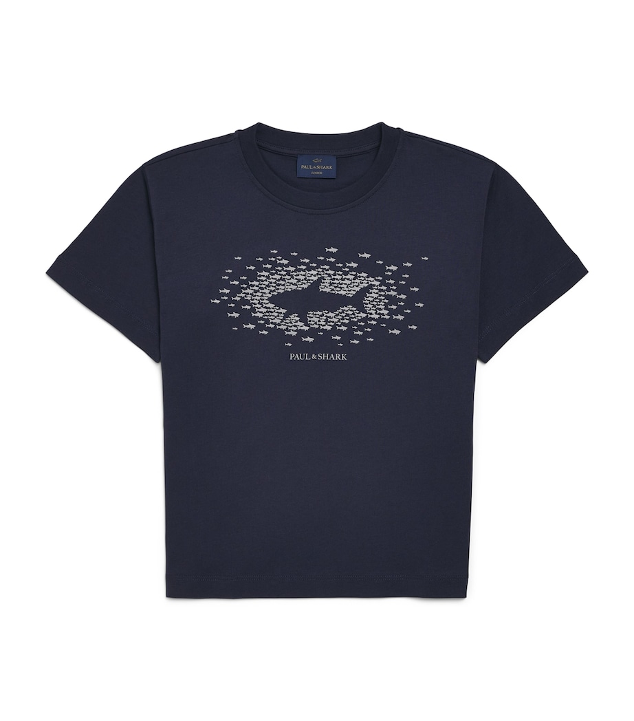 Paul & Shark Cotton Logo T-Shirt (4-16 Years) Blu Shark Image 1