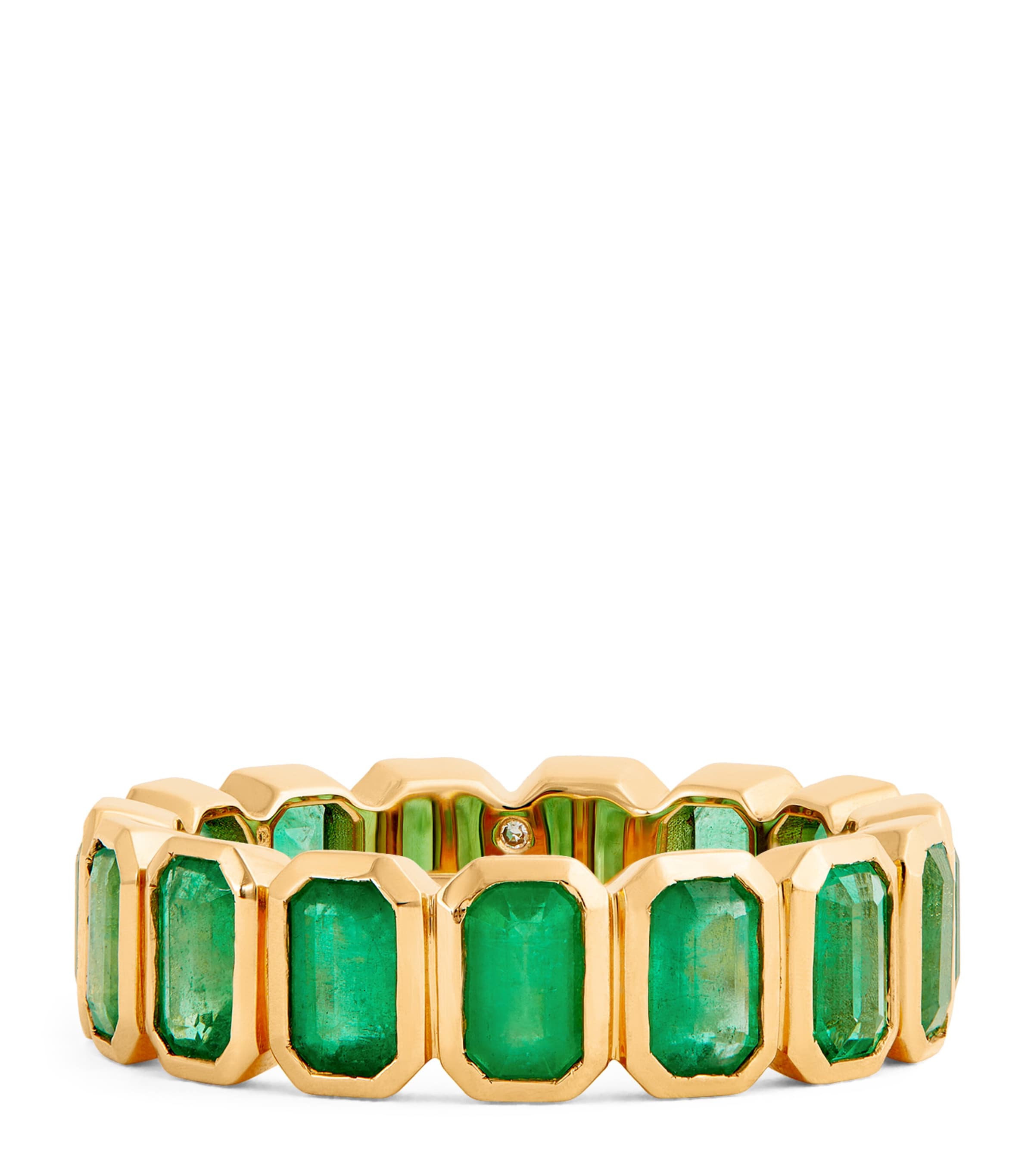 Shop Shay Yellow Gold And Emerald Basics Eternity Band